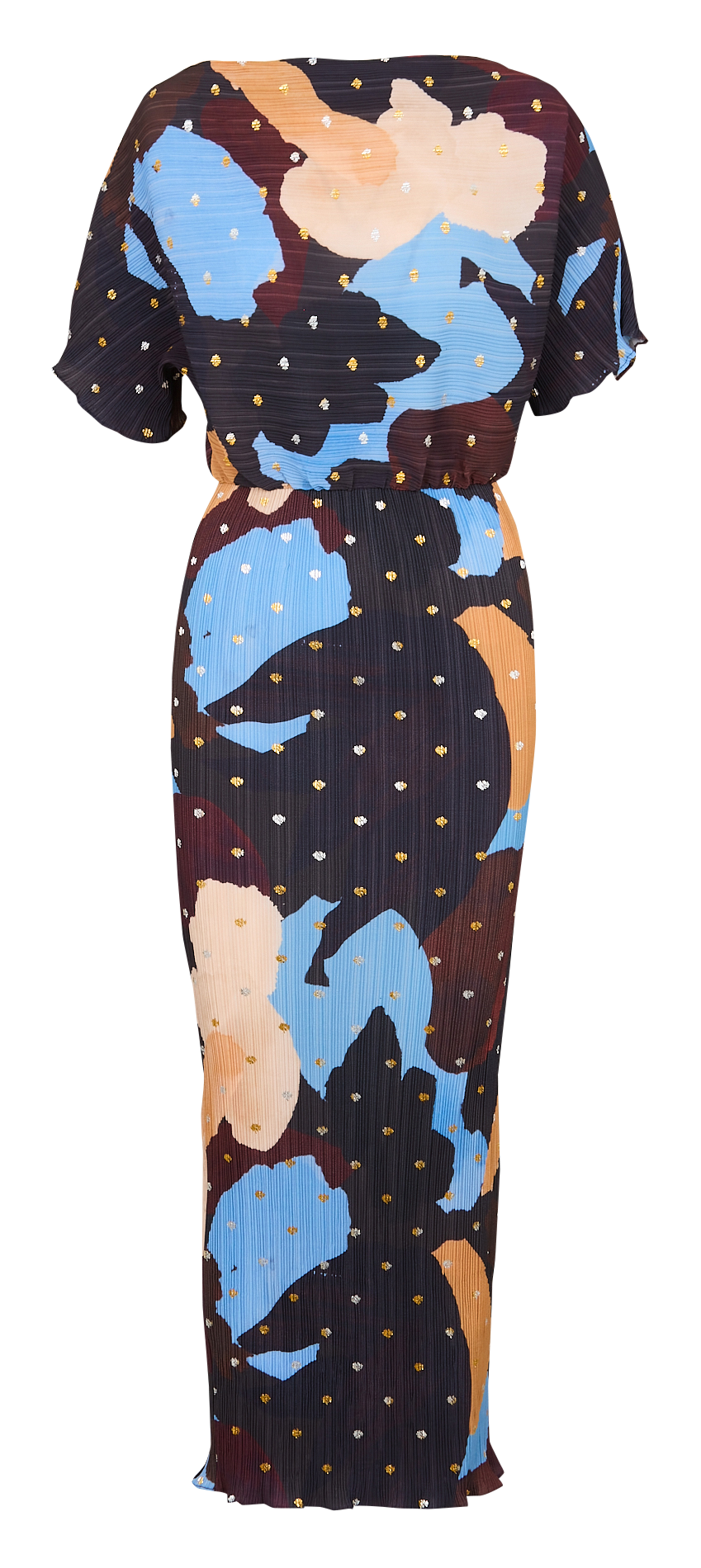 Robe longue plissée col rond  NEVER FULLY DRESSED Multicolore