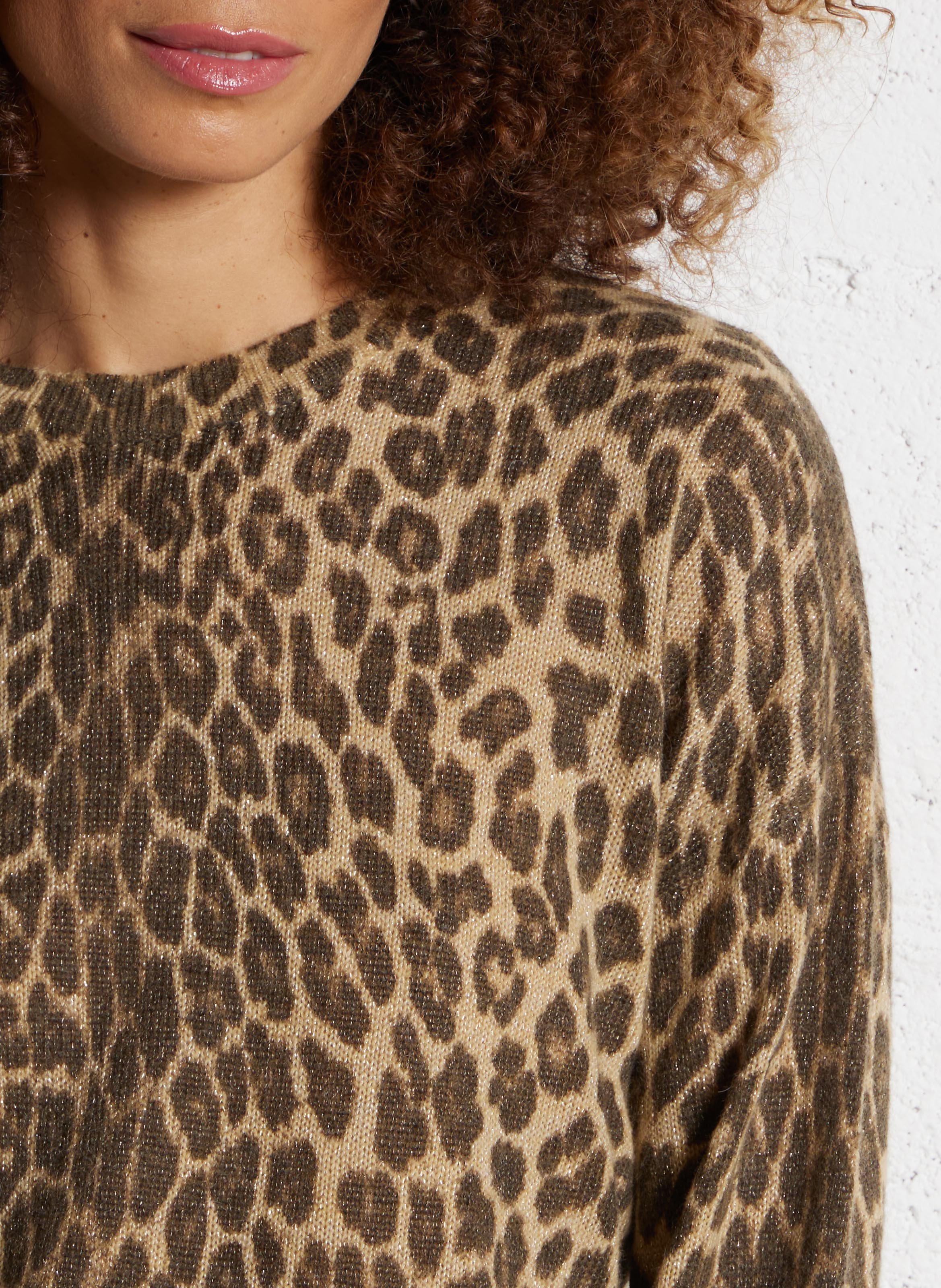 Gerade geschnittener Pullover aus Wollmix mit Rundhalsausschnitt LIU JO Mehrfarbig