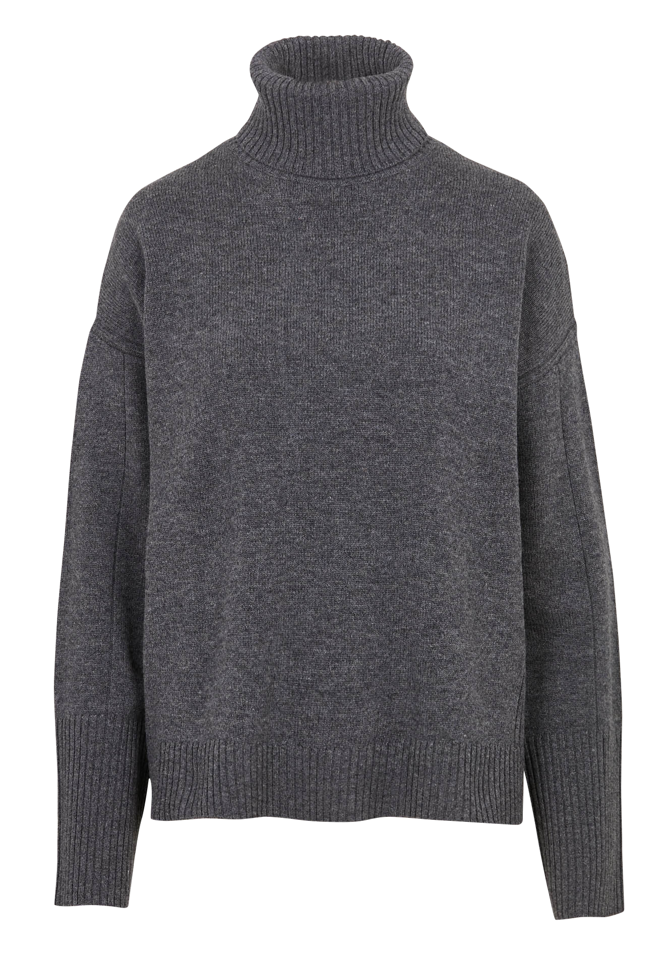 Pull ample col roulé en laine mérinos MAJESTIC FILATURES Gris