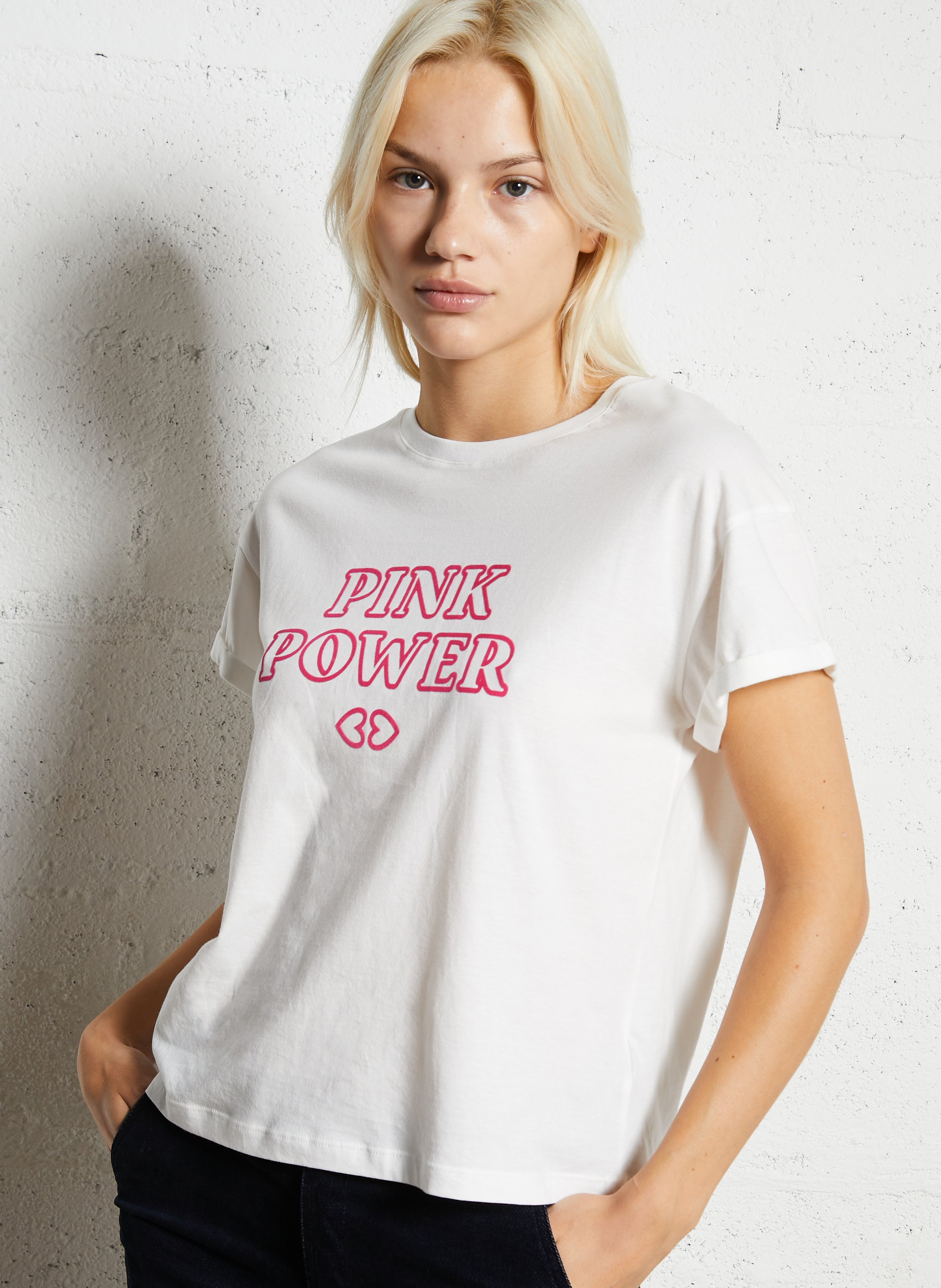 Oversized round-neck cotton T-shirt I CODE White