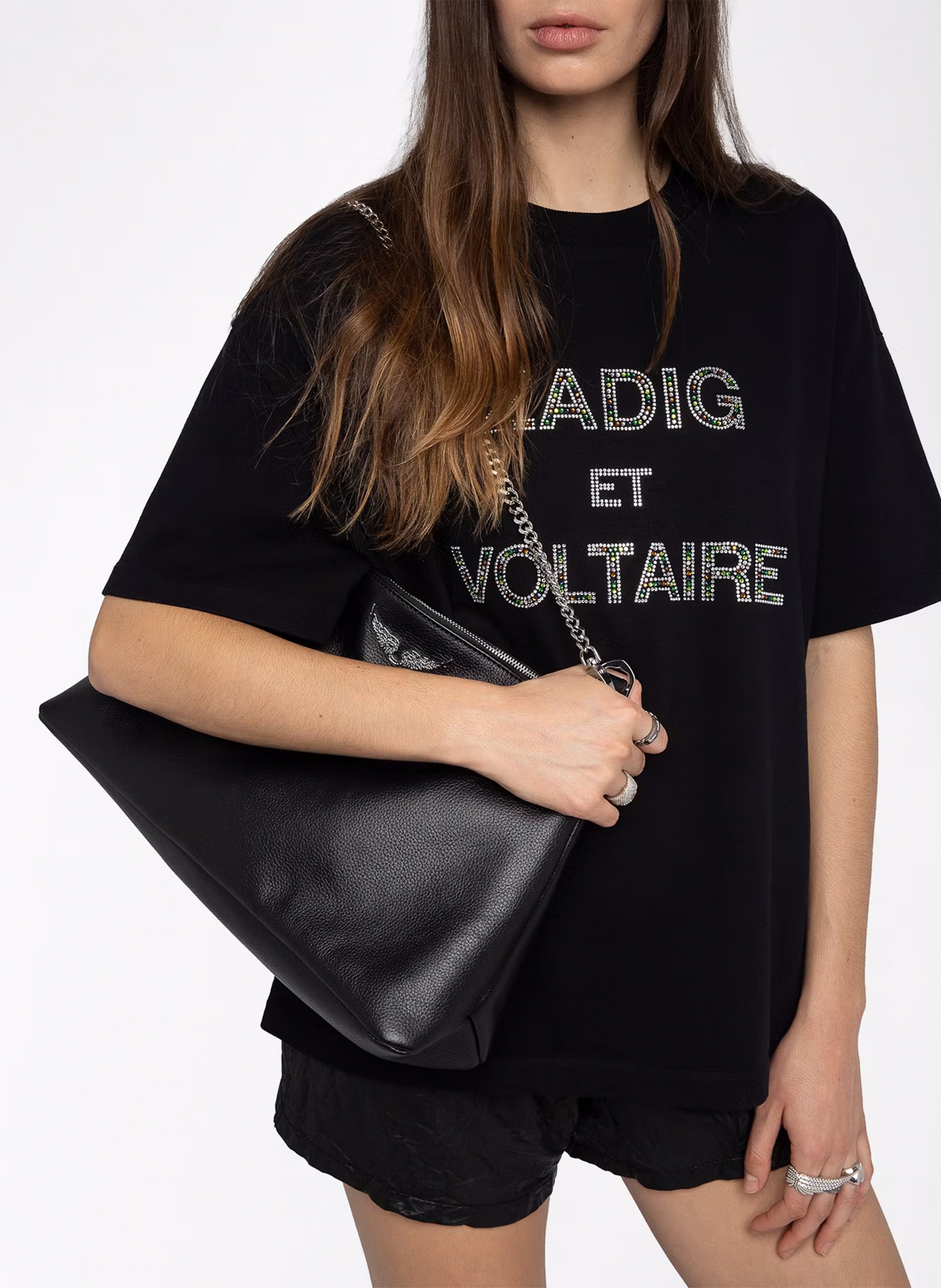 Tee-shirt col rond en coton ZADIG&amp;VOLTAIRE Noir
