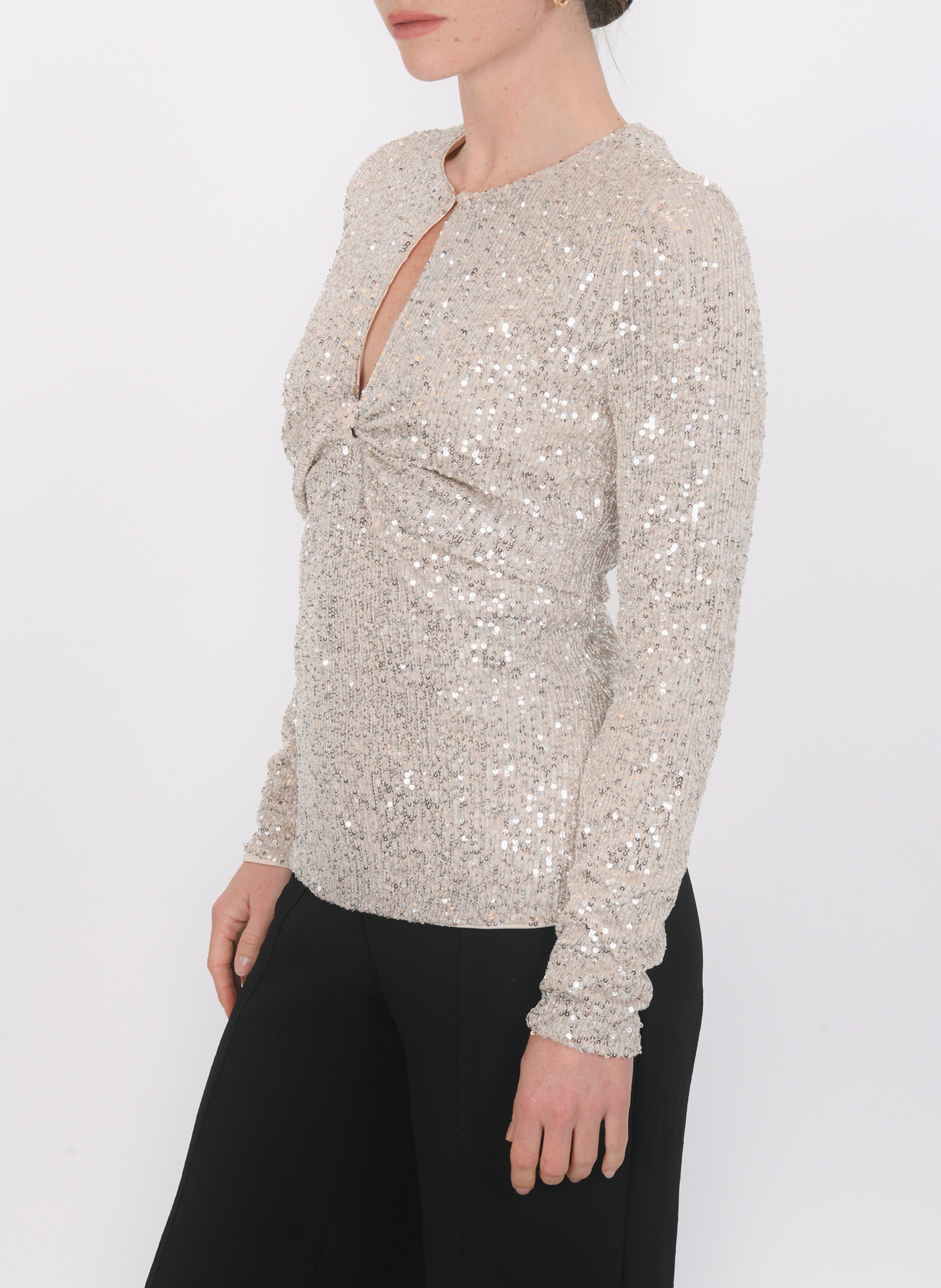 Top met ronde hals en pailletten KOOKAI Zilver