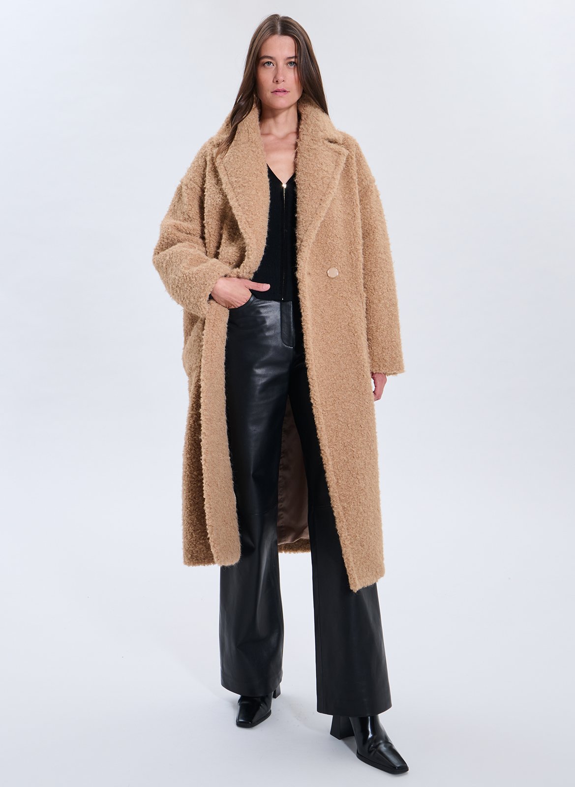 Manteau col tailleur ZAPA Marron