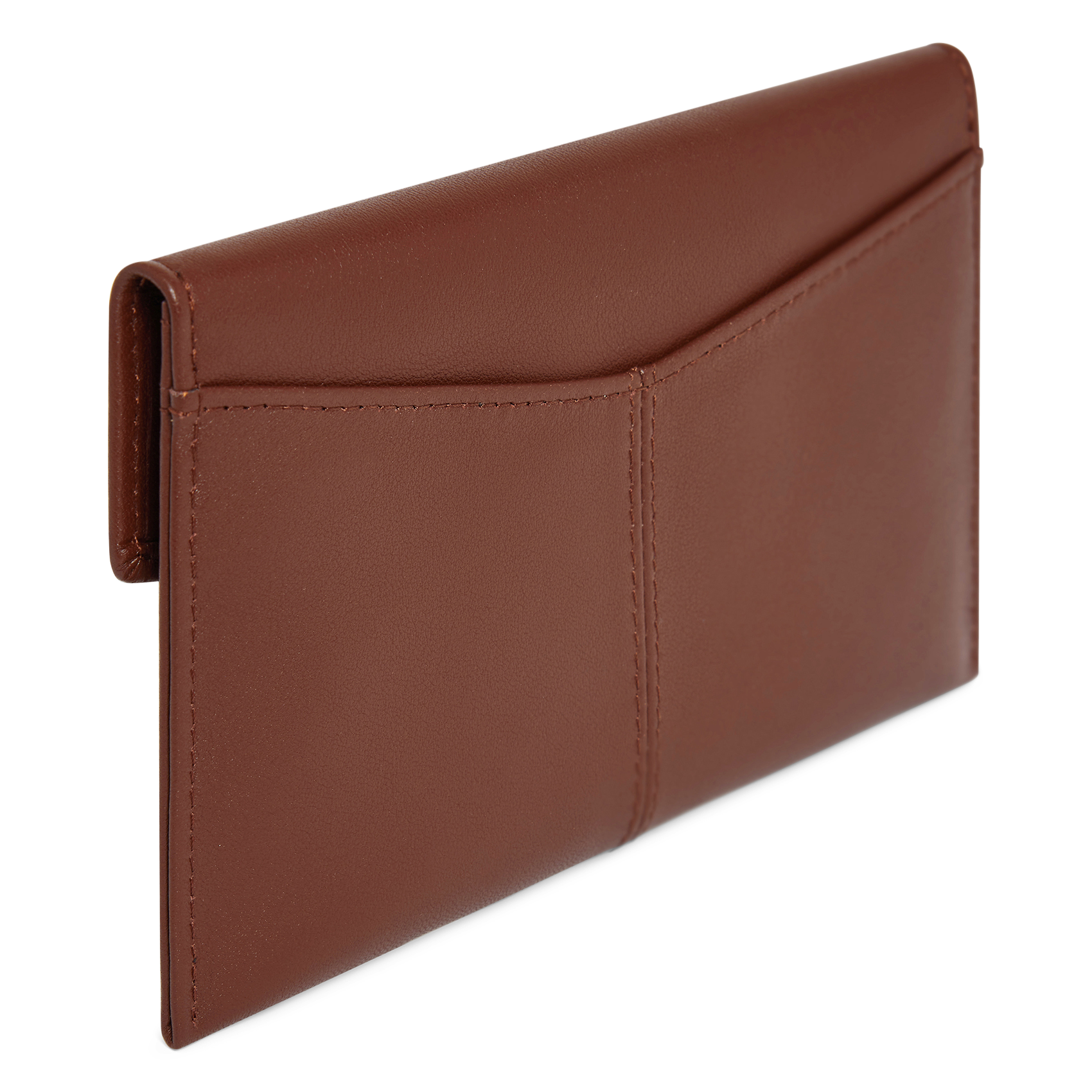 Clutch van glad leer Bruin