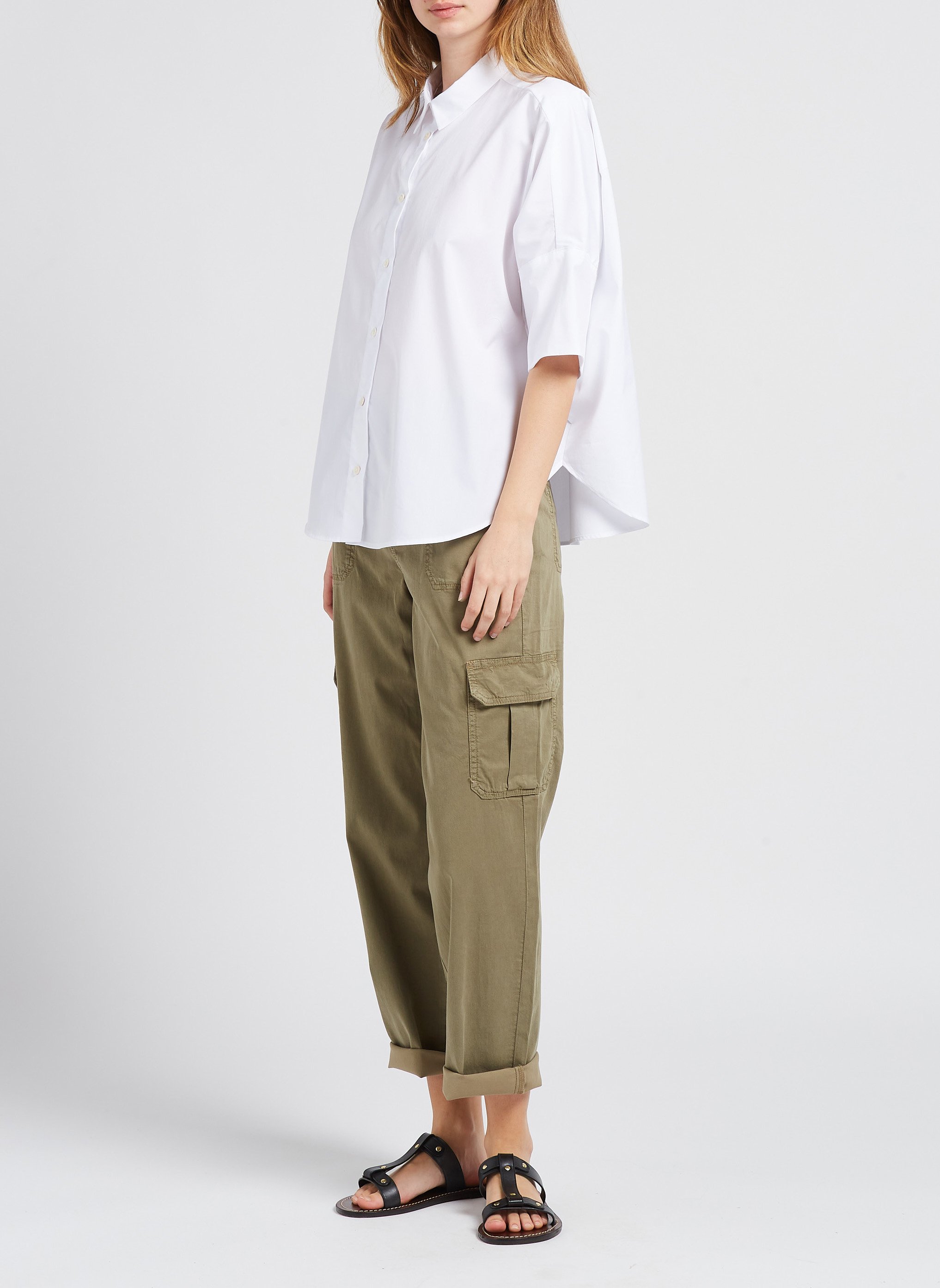 Chemise oversize col classique en coton GERARD DAREL Blanc