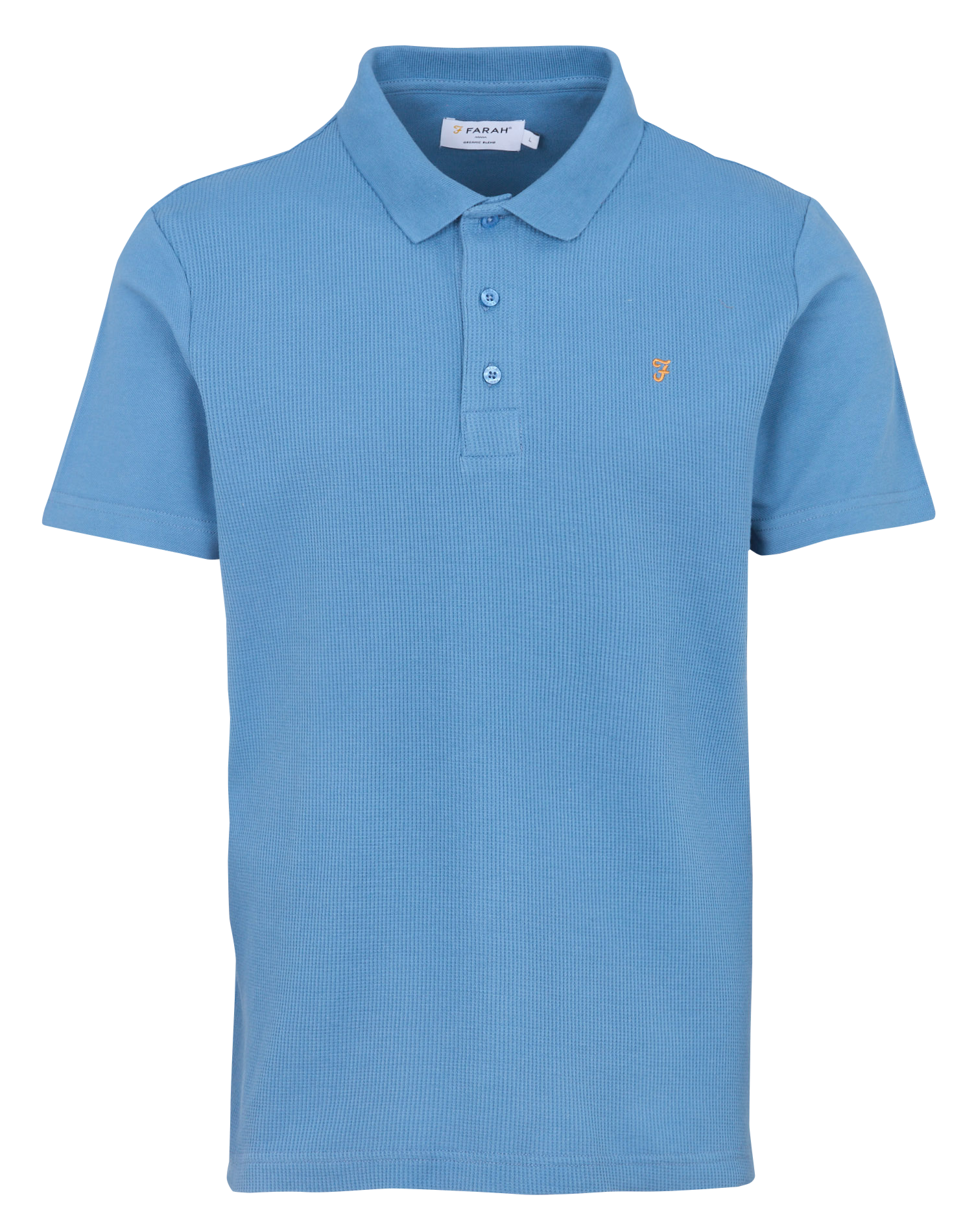 Gerade geschnittenes Poloshirt aus Stretch-Bio-Baumwolle FARAH Blau