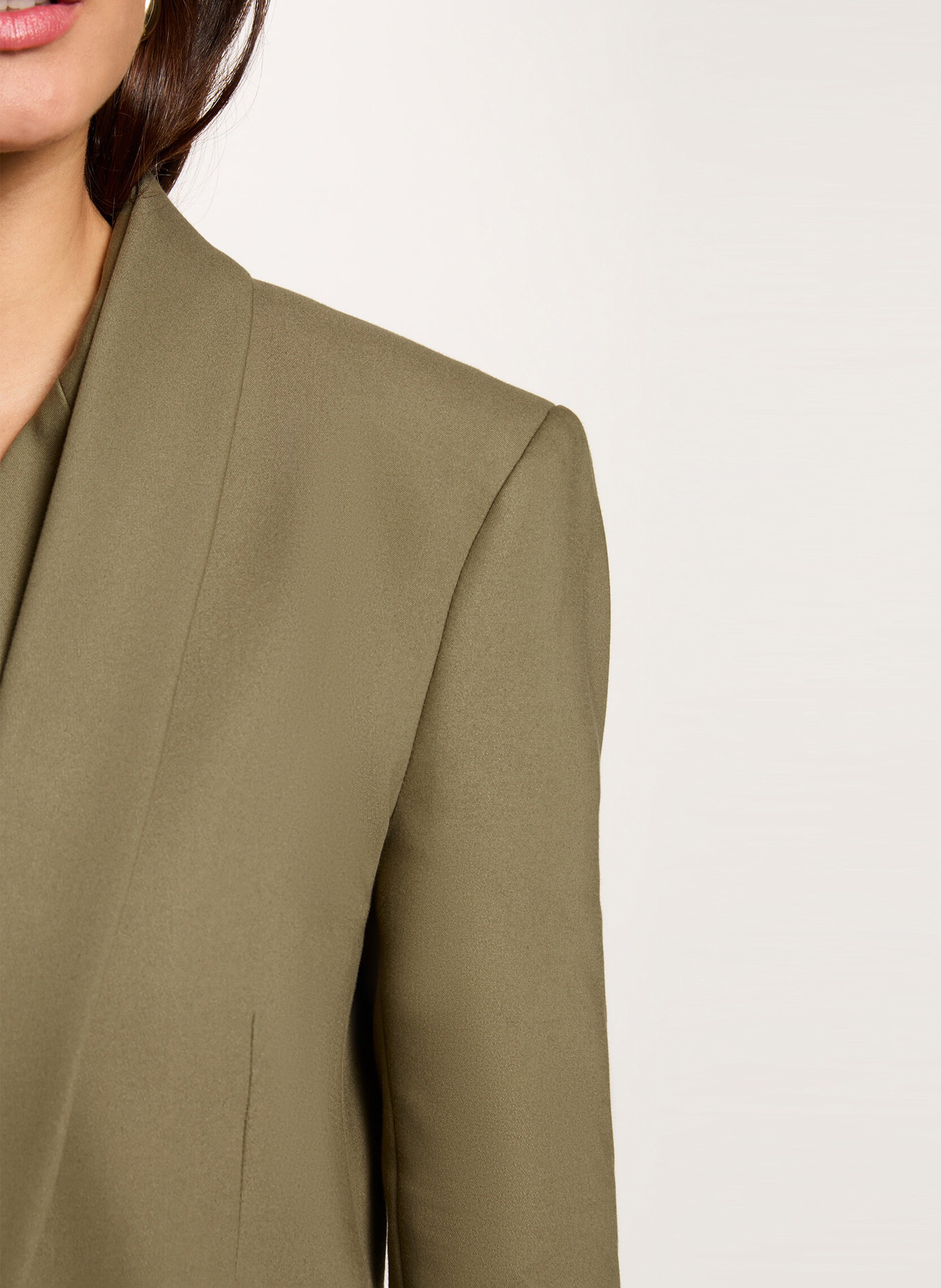 Cotton-blend blazer Green