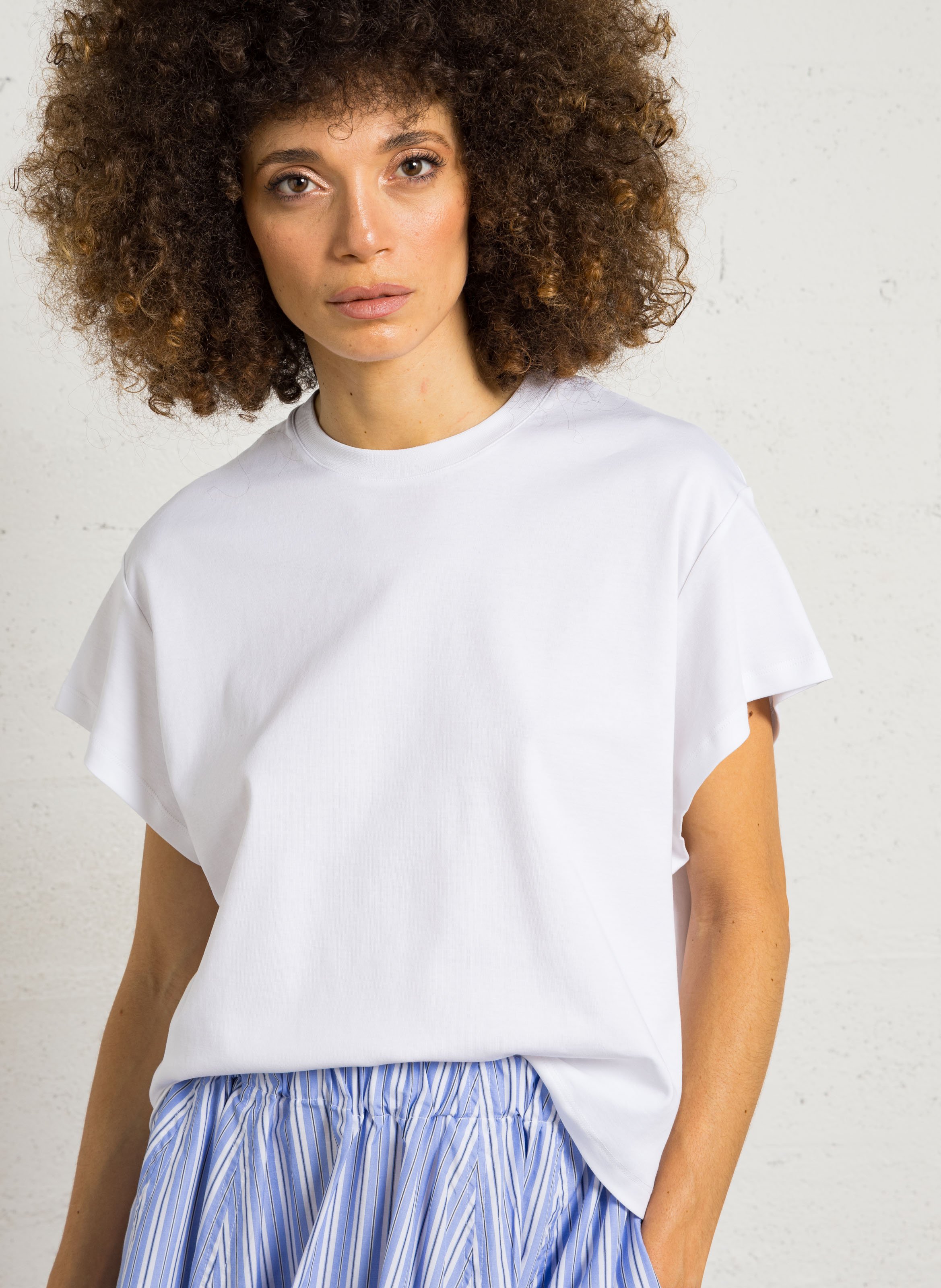 Short-sleeved plain t-shirt MAJESTIC FILATURES White