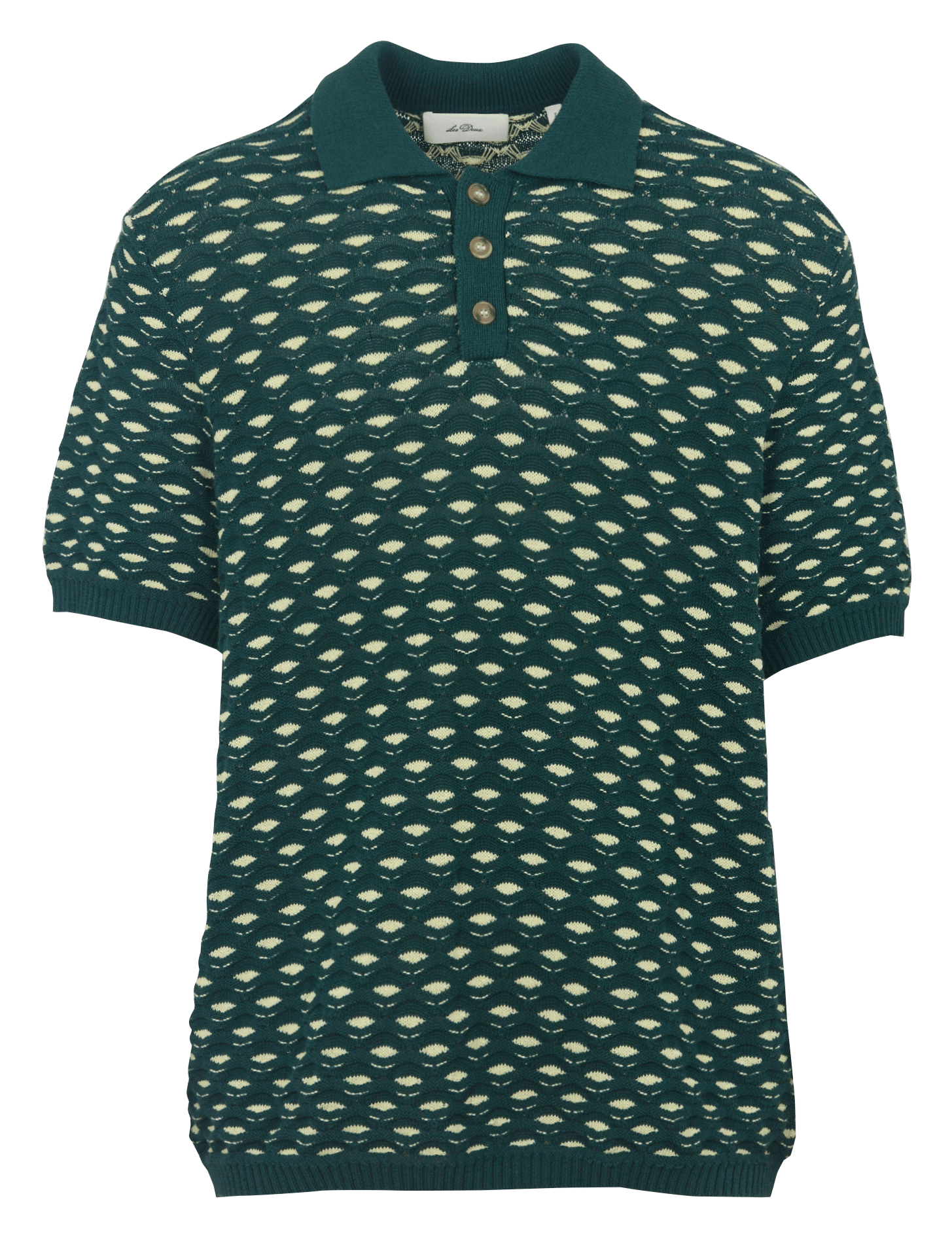 Rechte polo van katoenmix LES DEUX Groen