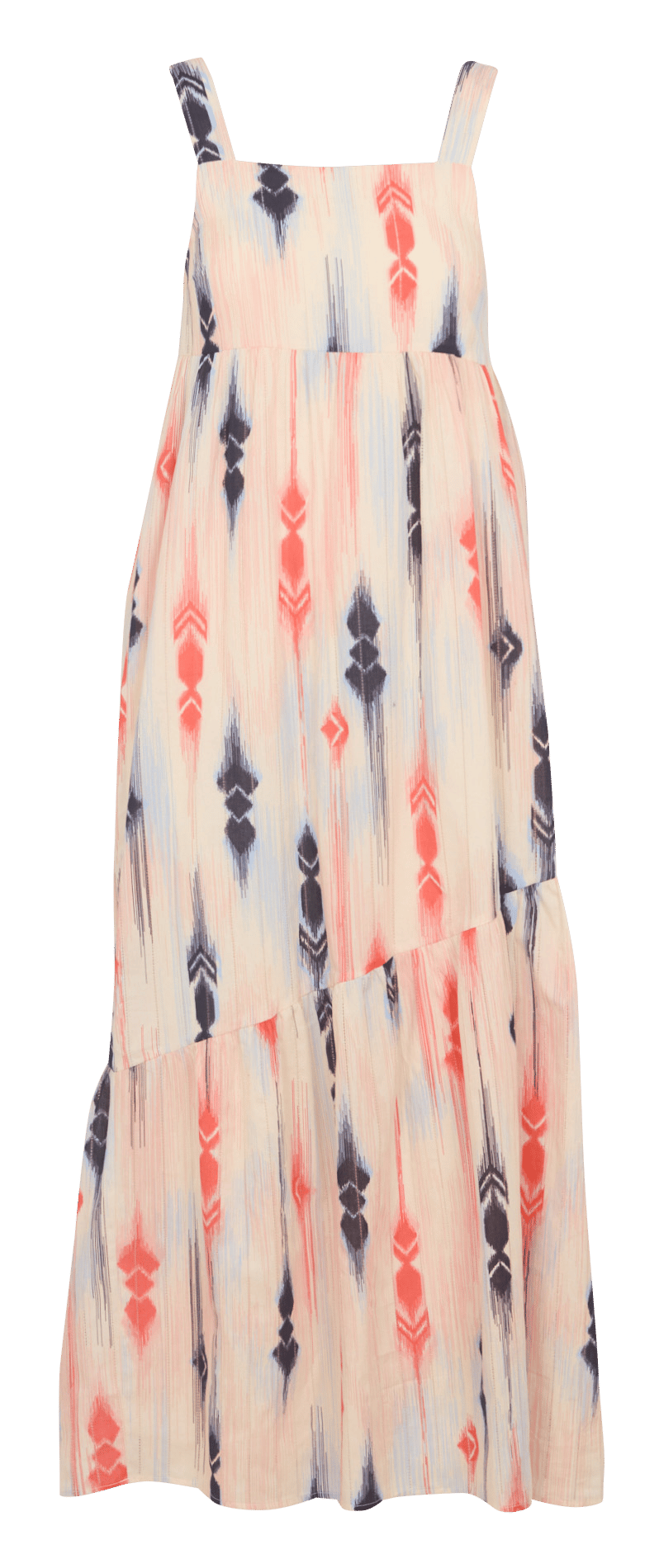 Long cotton square-neck dress LA FEE MARABOUTEE Multicolored