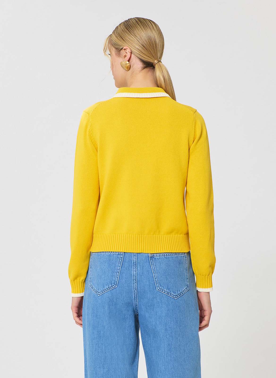 Herren Baumwollweste mit klassischem Kragen TARA JARMON Gelb