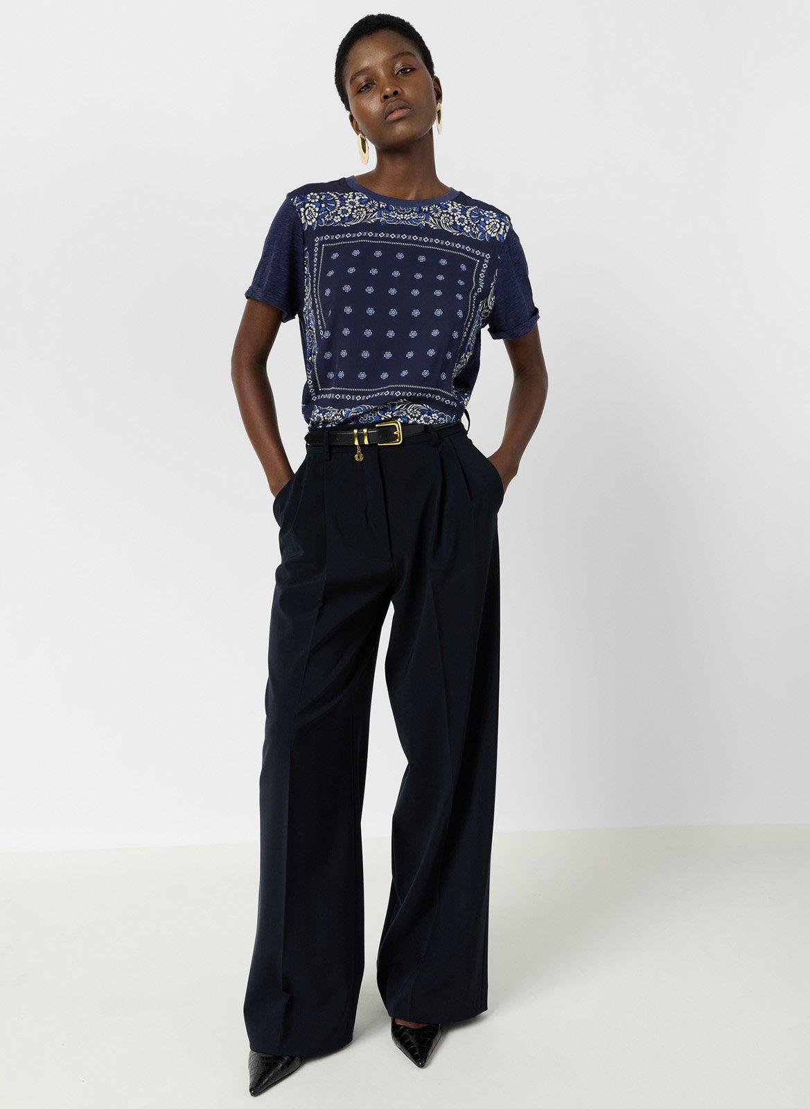 Camiseta de cuello redondo con manga 7/8 GERARD DAREL Azul