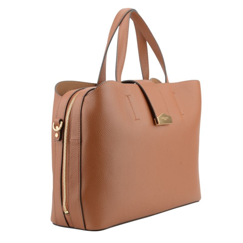 Calfskin leather handbag Golden