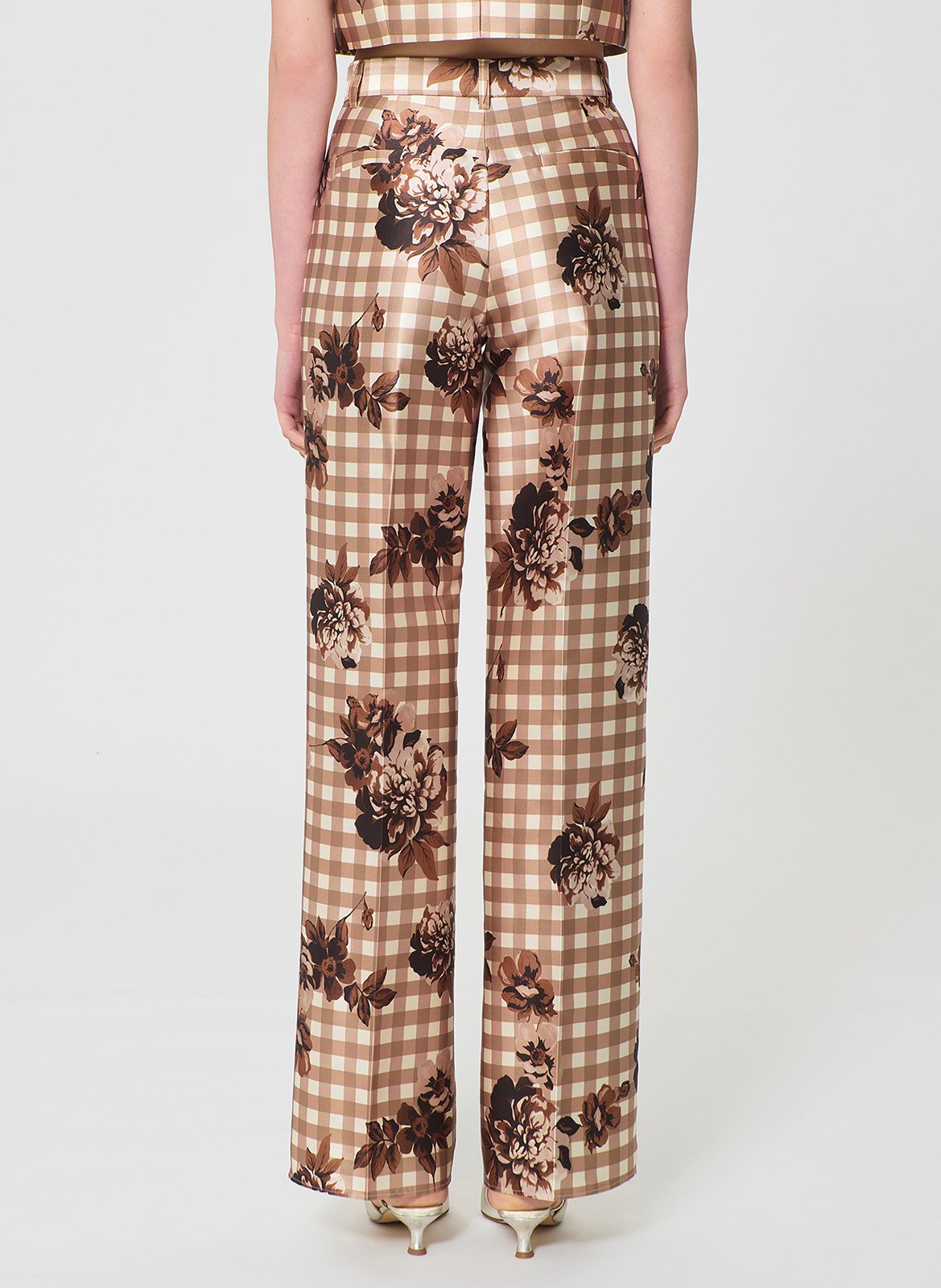 Straight printed pants TARA JARMON Beige