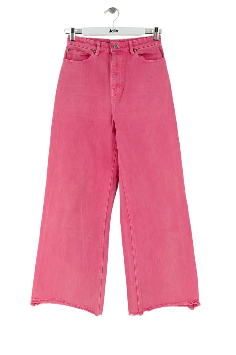 Straight cotton-blend pants Manoush - Seconde Main Pink