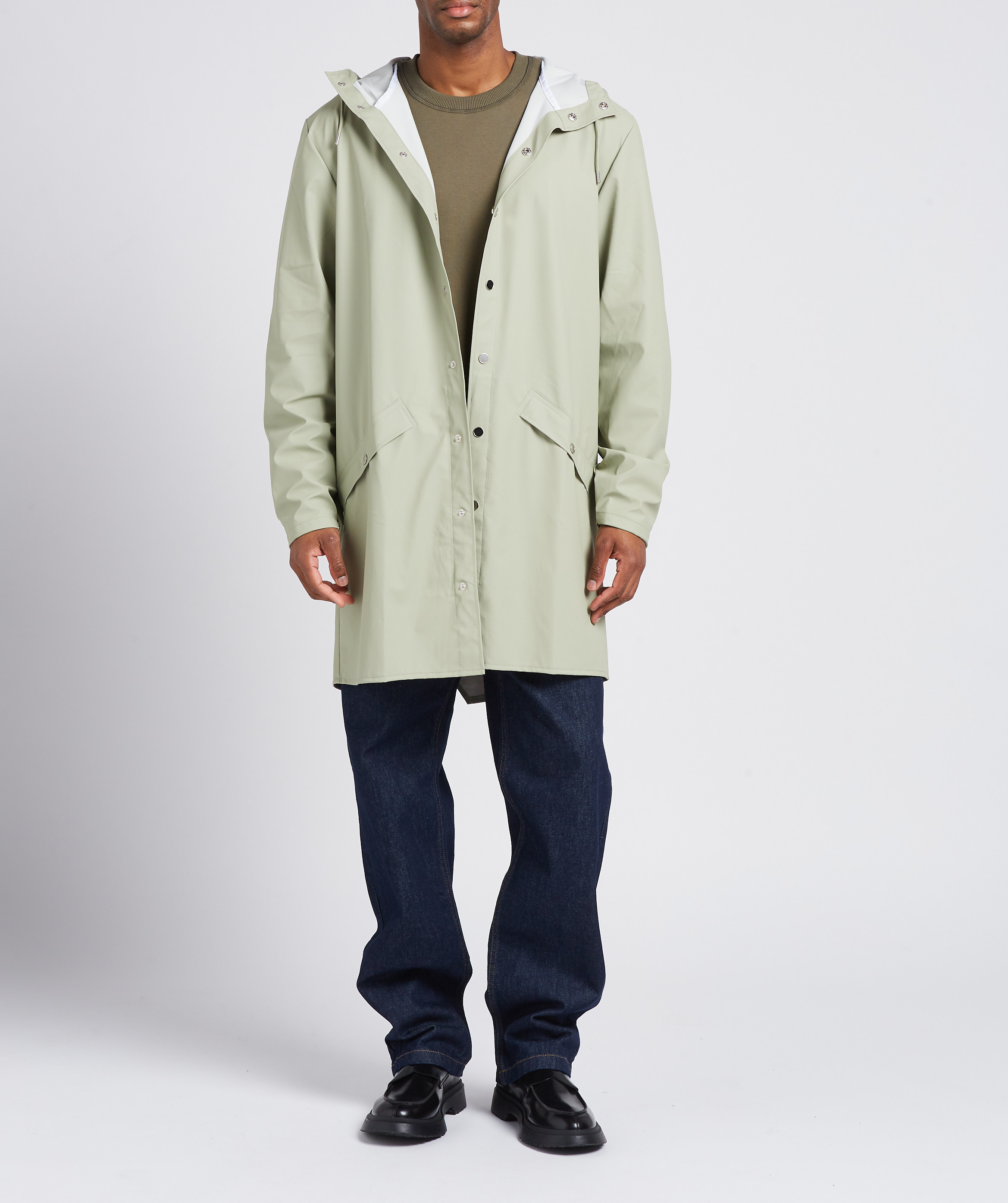 Gerade geschnittenes Rundhals-Sweatshirt aus Baumwoll-Mix SCHOTT Khaki