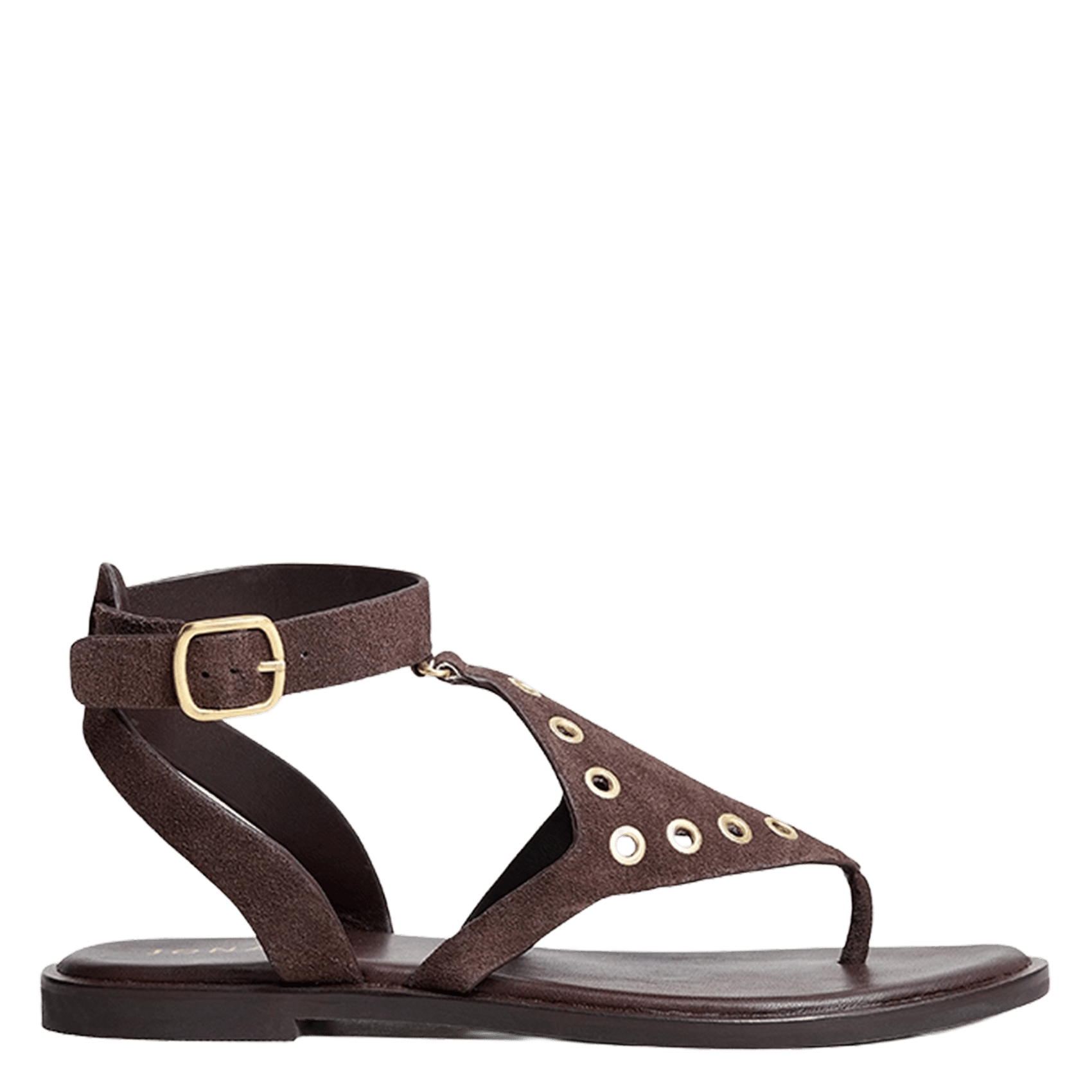 Flat soft leather sandals JONAK Brown
