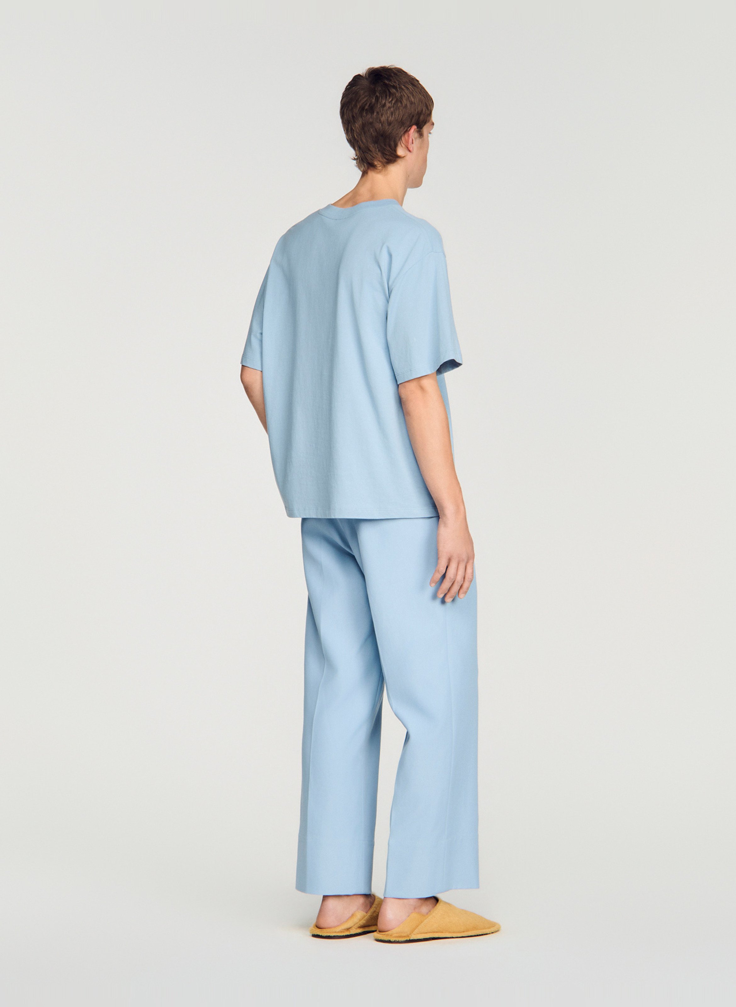 Oversized T-shirt met print aan de voorkant SANDRO Blauw