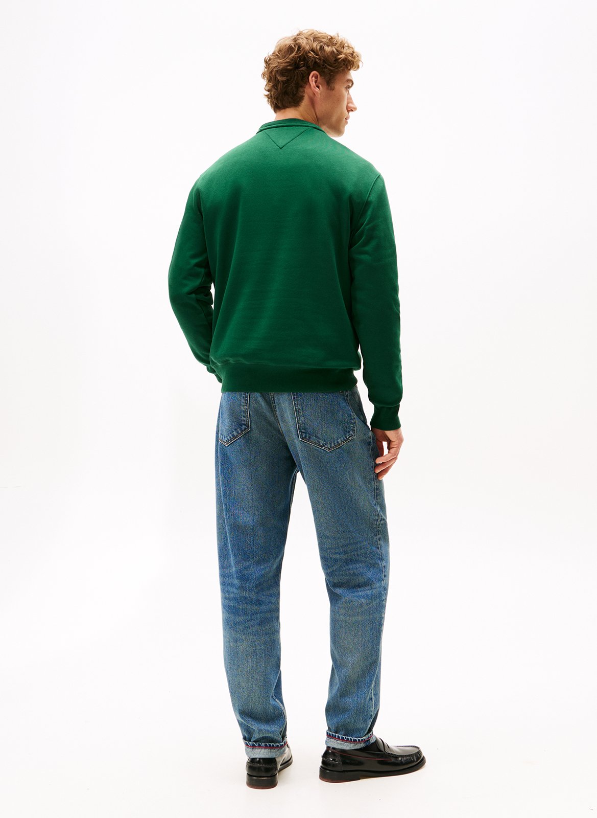 Sweat col rond regular-fit brodé en coton bio TOMMY HILFIGER Vert