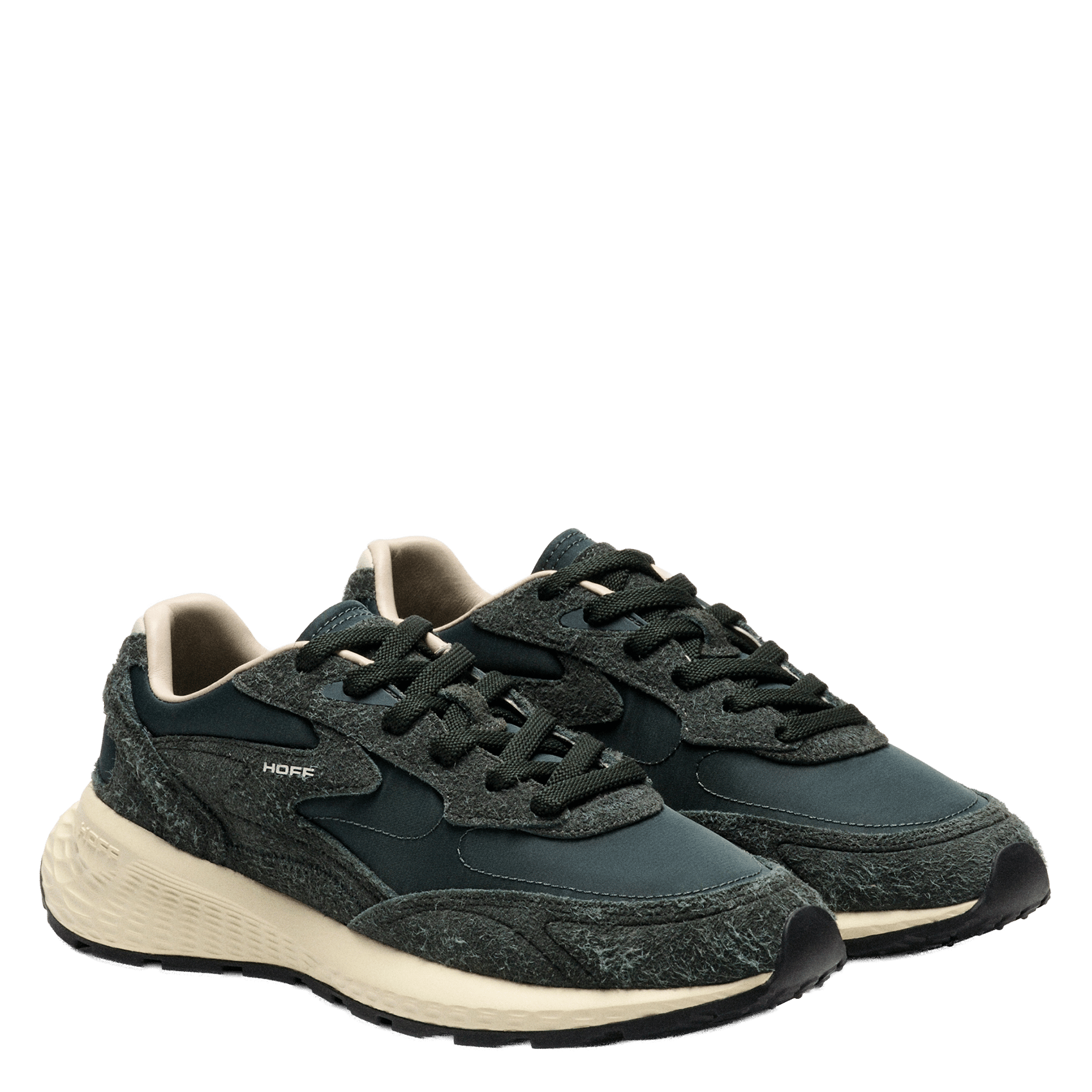 Lage sneakers van leermix HOFF Groen