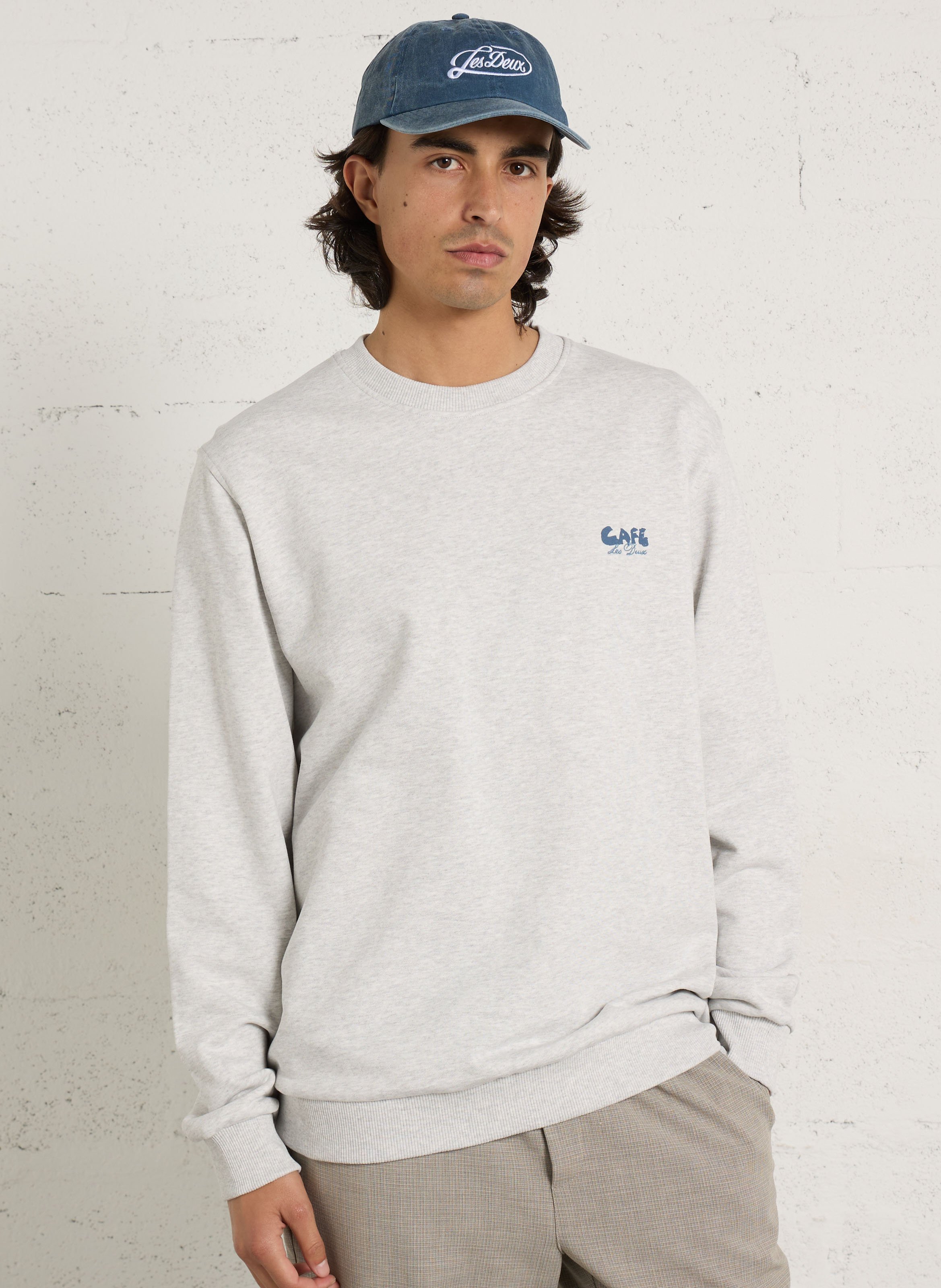 Rundhals-Sweatshirt aus Bio-Baumwolle LES DEUX Grau