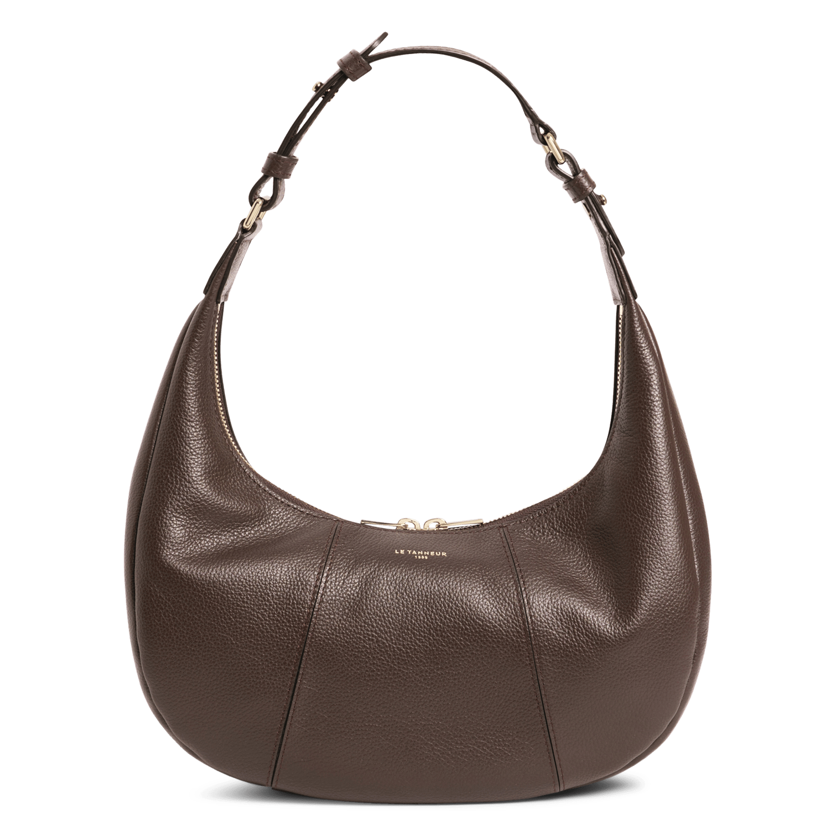 Petit sac hobo zippé en cuir grainé LE TANNEUR
