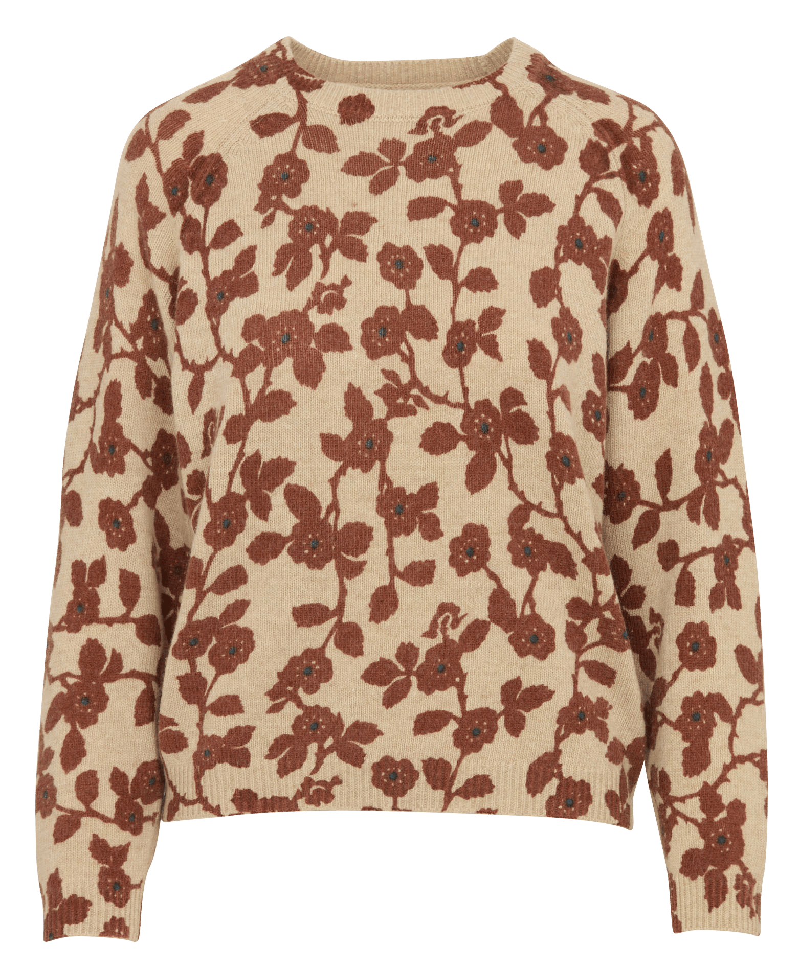 Trui van wolmix met print NICE THINGS Beige