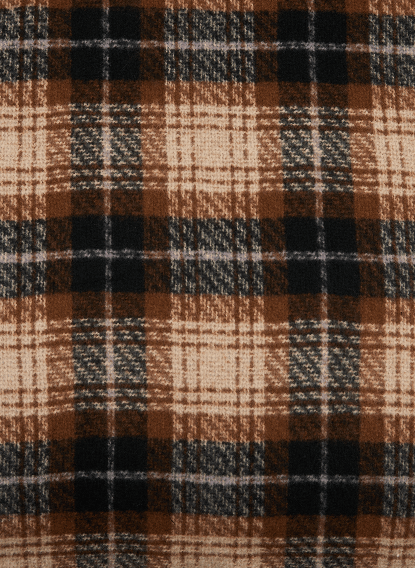 Fluffy checkered printed scarf with fringes SAISON 1865 Multicolored