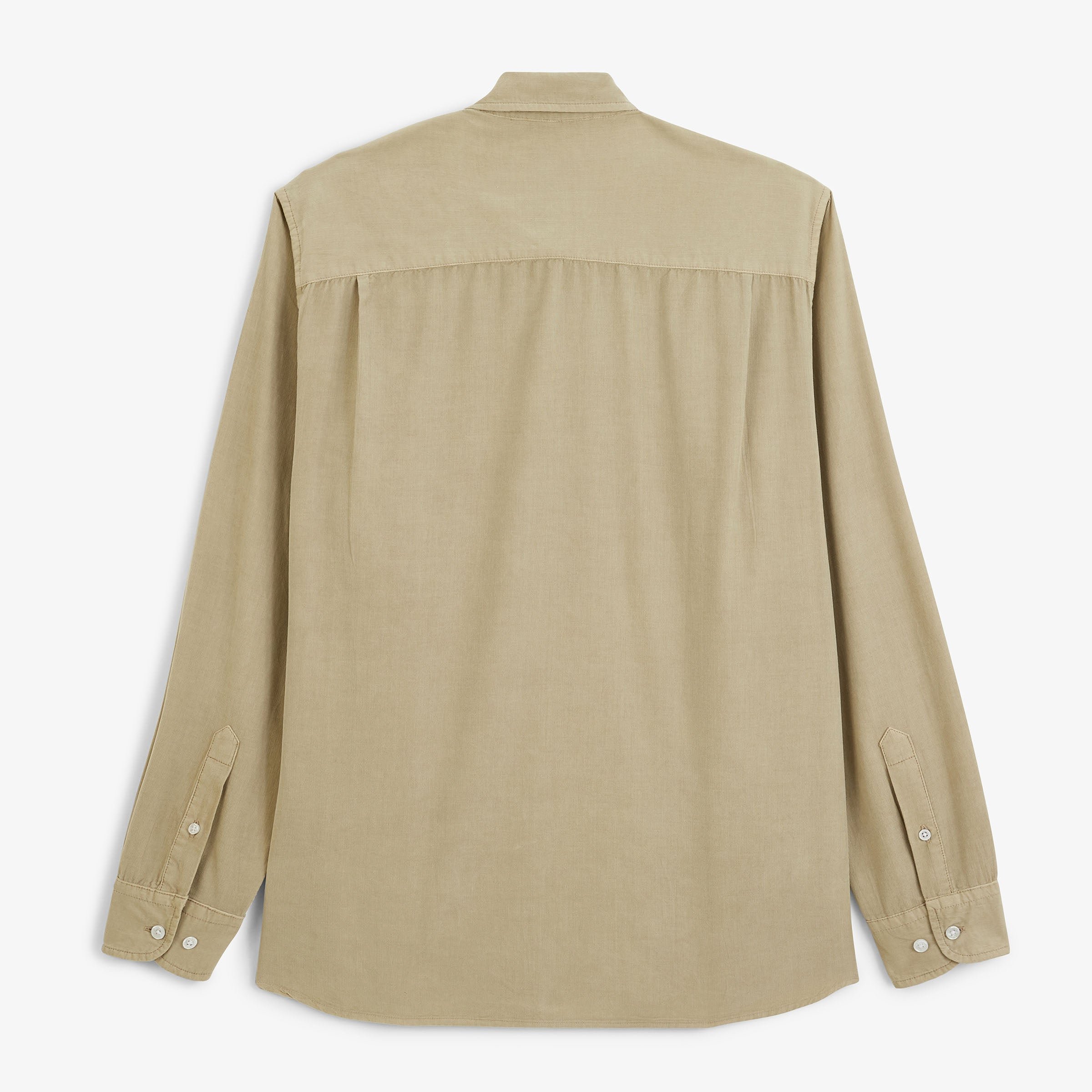 Beige Travertine Corduroy Long Sleeve Shirt SERGE BLANCO Beige