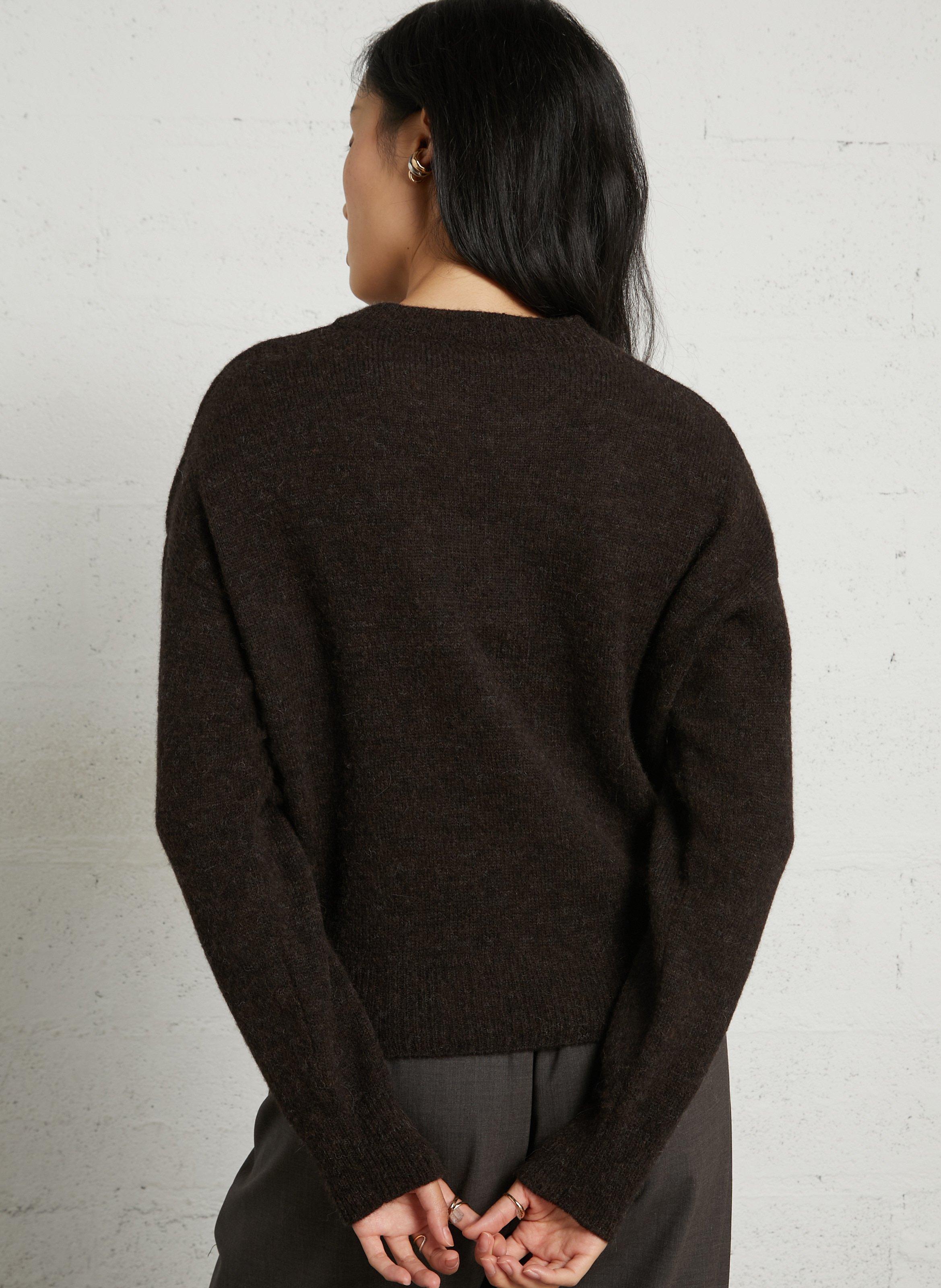 Trui met ronde hals | wolblend MASSCOB Bruin