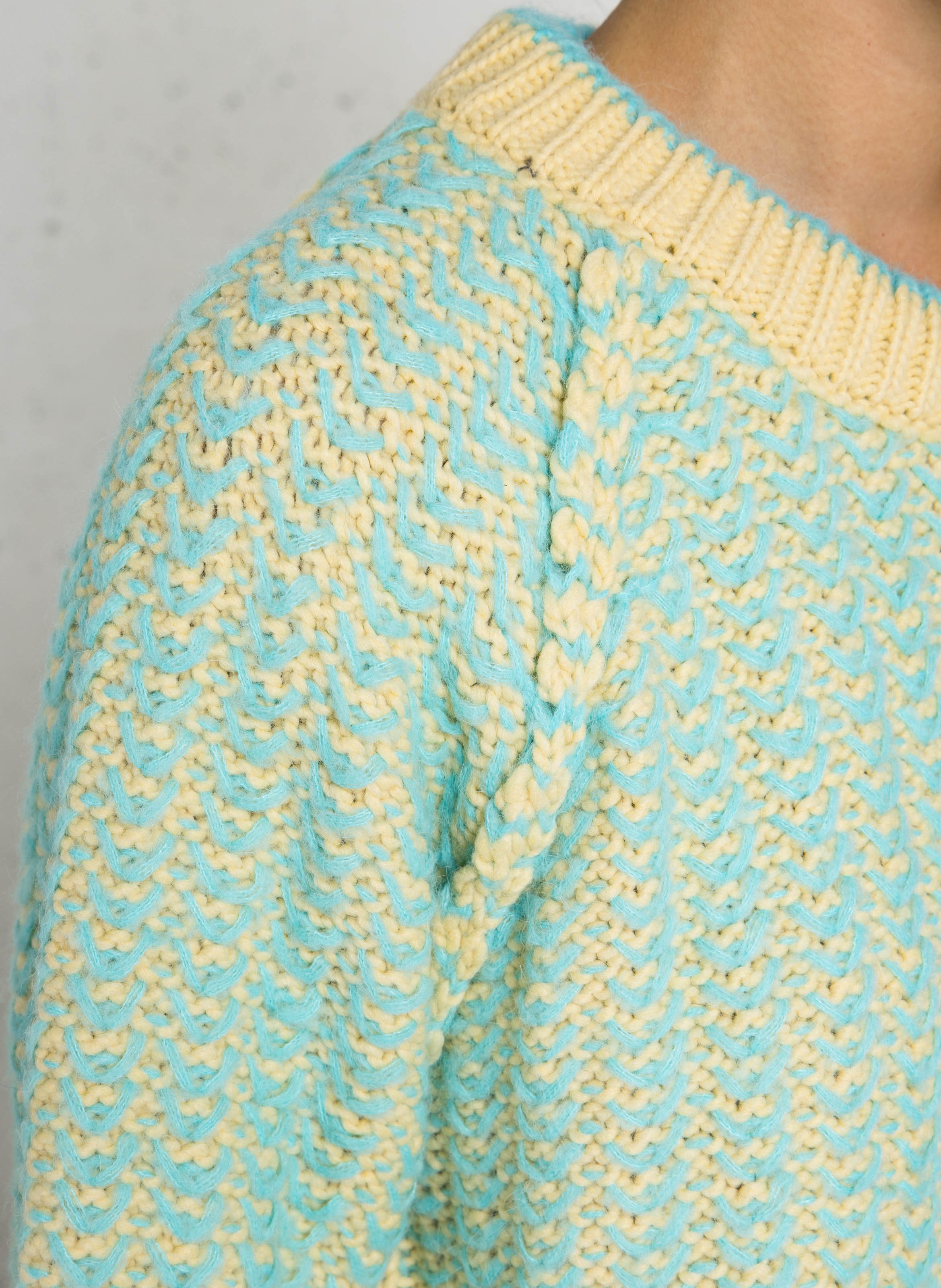 Pull ample col rond en maille DR BLOOM Bleu