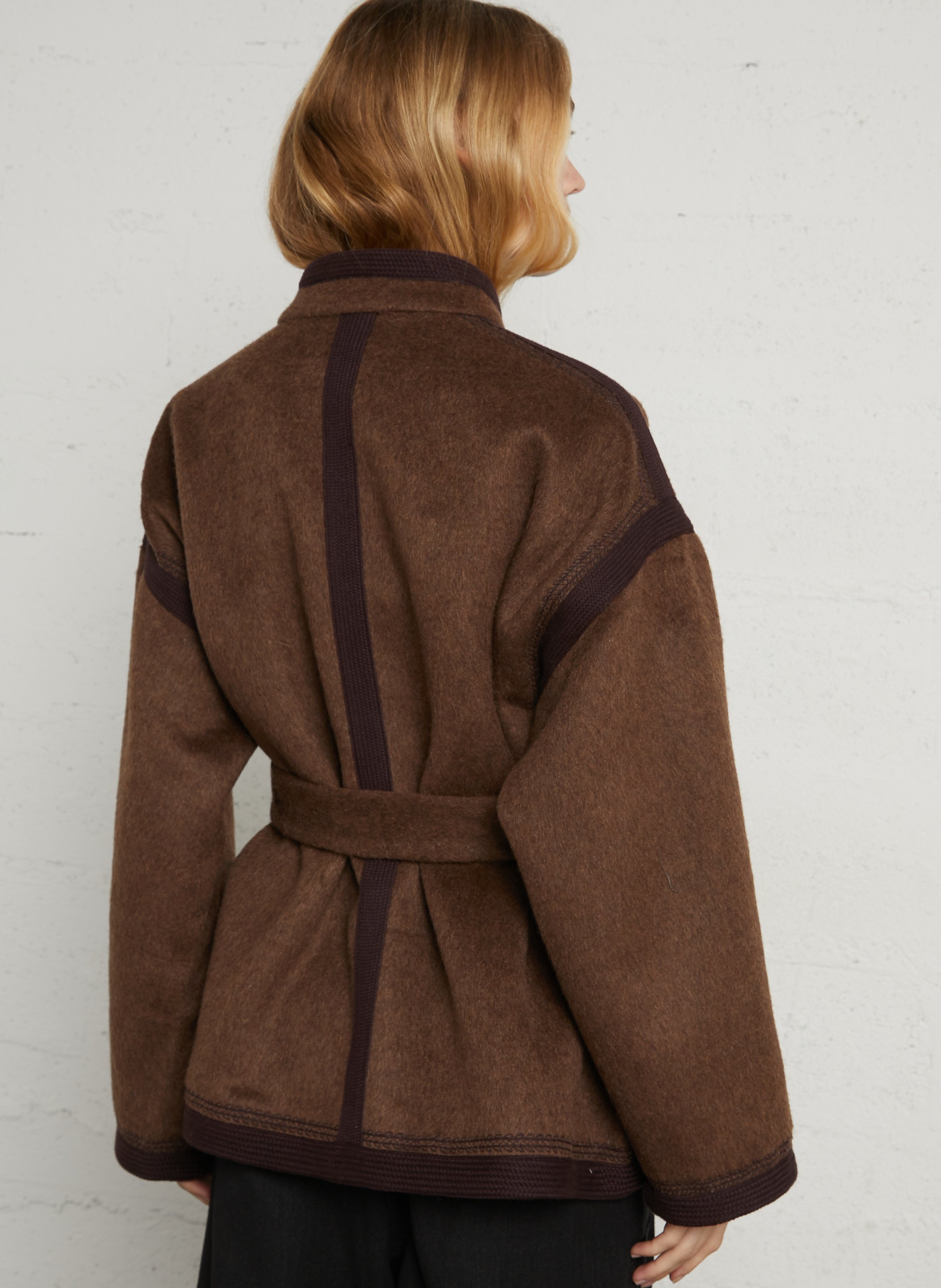 Mantel im Kimono-Stil aus Wollmischung ANTIK BATIK Braun