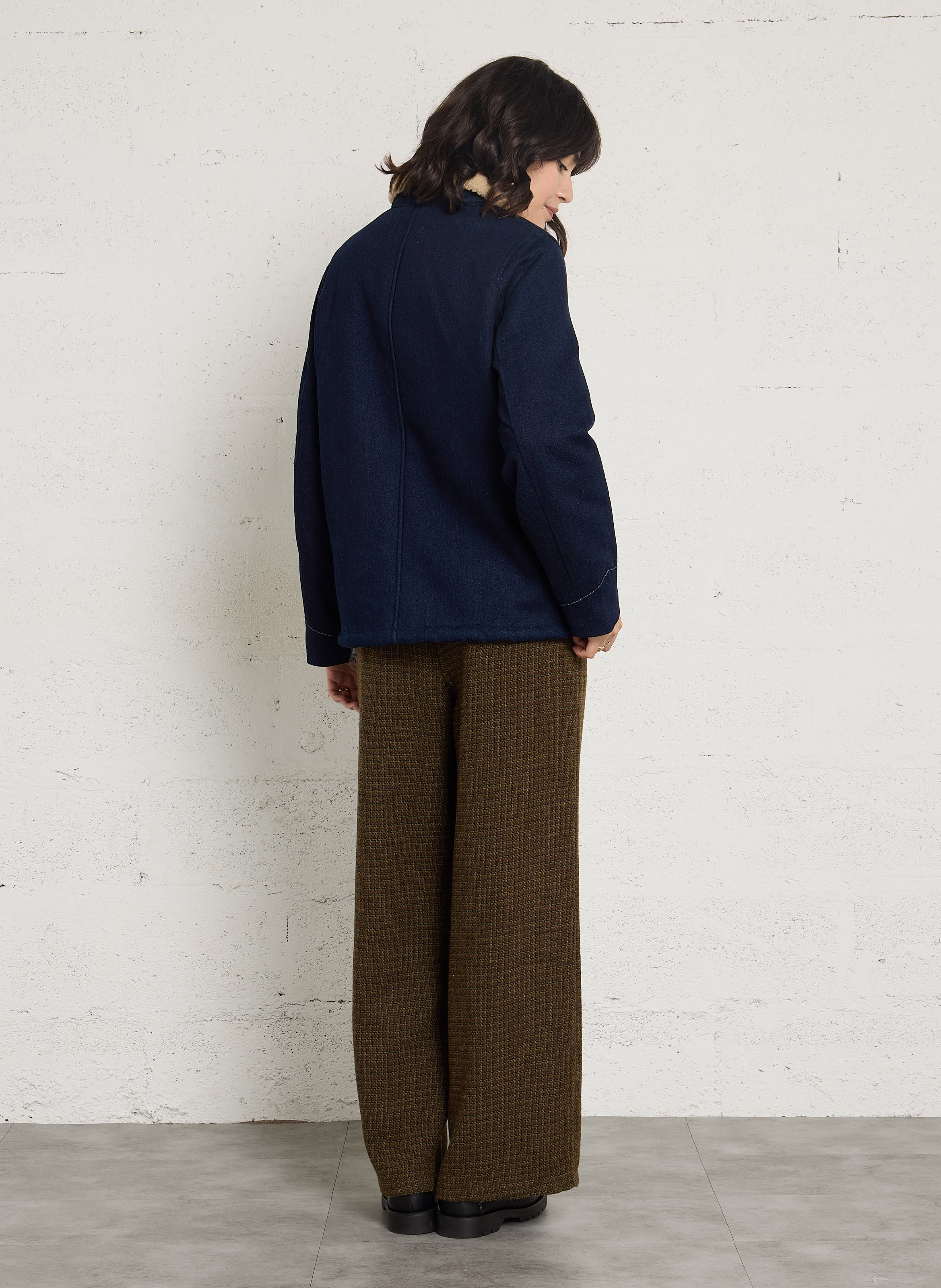 Veste denim droit col classique en coton SUD EXPRESS Bleu