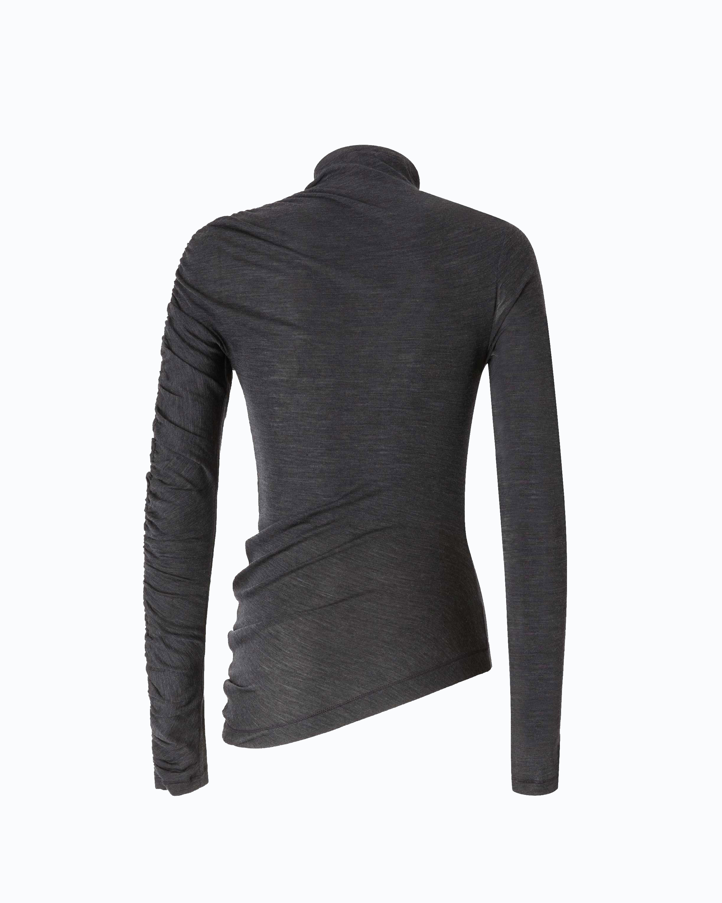 T-shirt à col roulé et base asymétrique PINKO Gris
