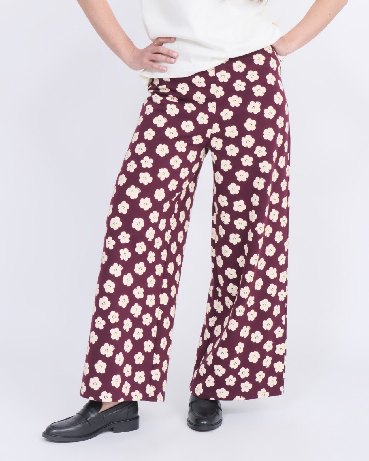 Organic cotton floral print pants EMOI EMOI Red
