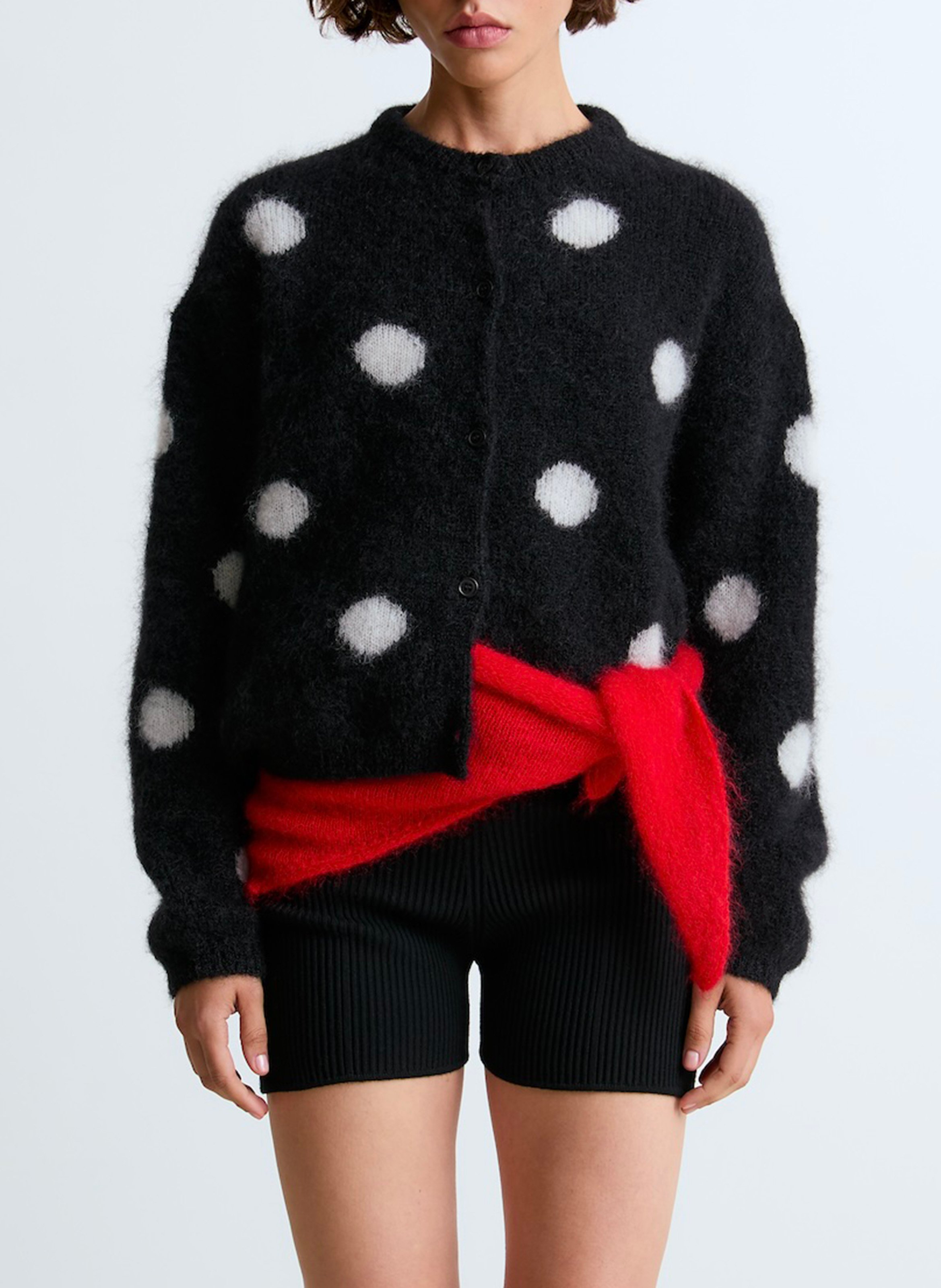Polka dot wool blend cardigan SURPRISE Multicolored
