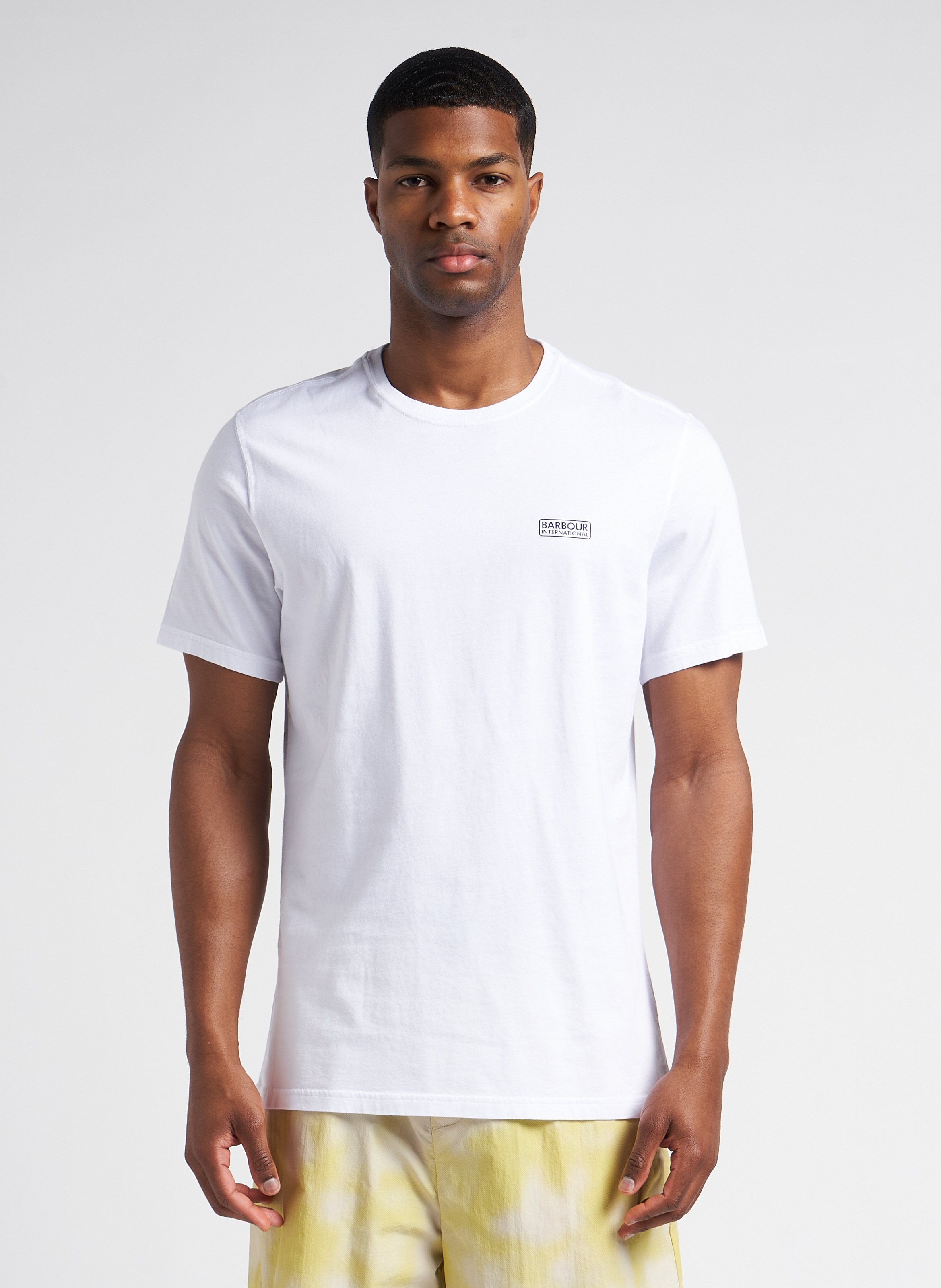 Tee shirt col rond regular fit s rigraphi en coton Blanc