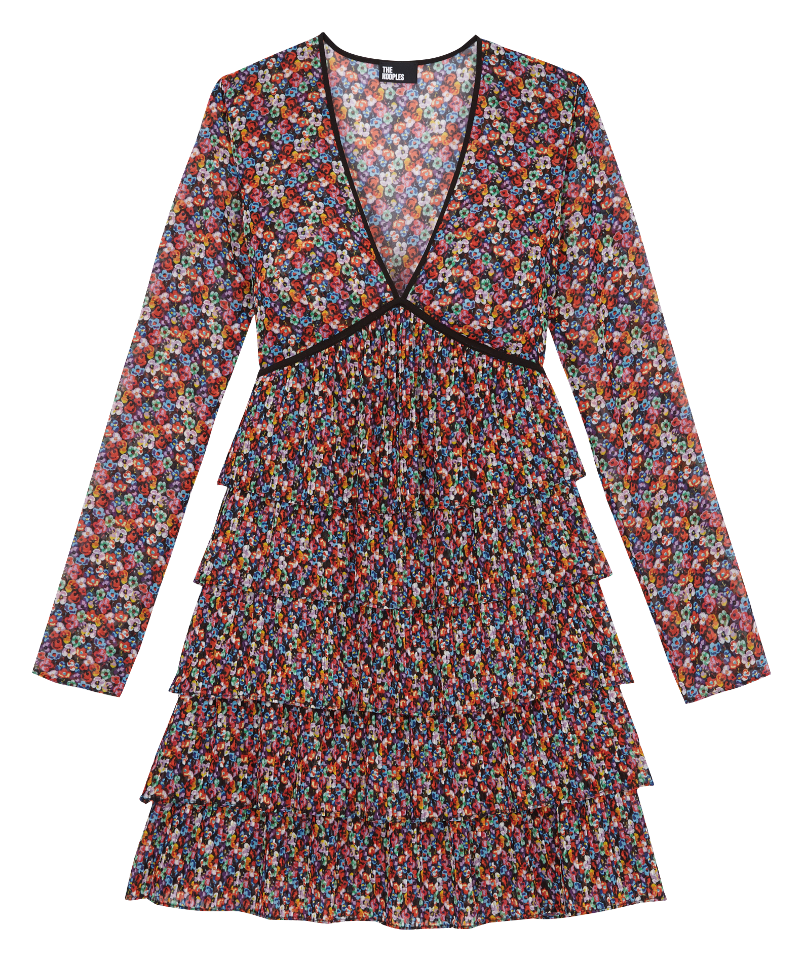 Short floral print flounced dress THE KOOPLES No Color