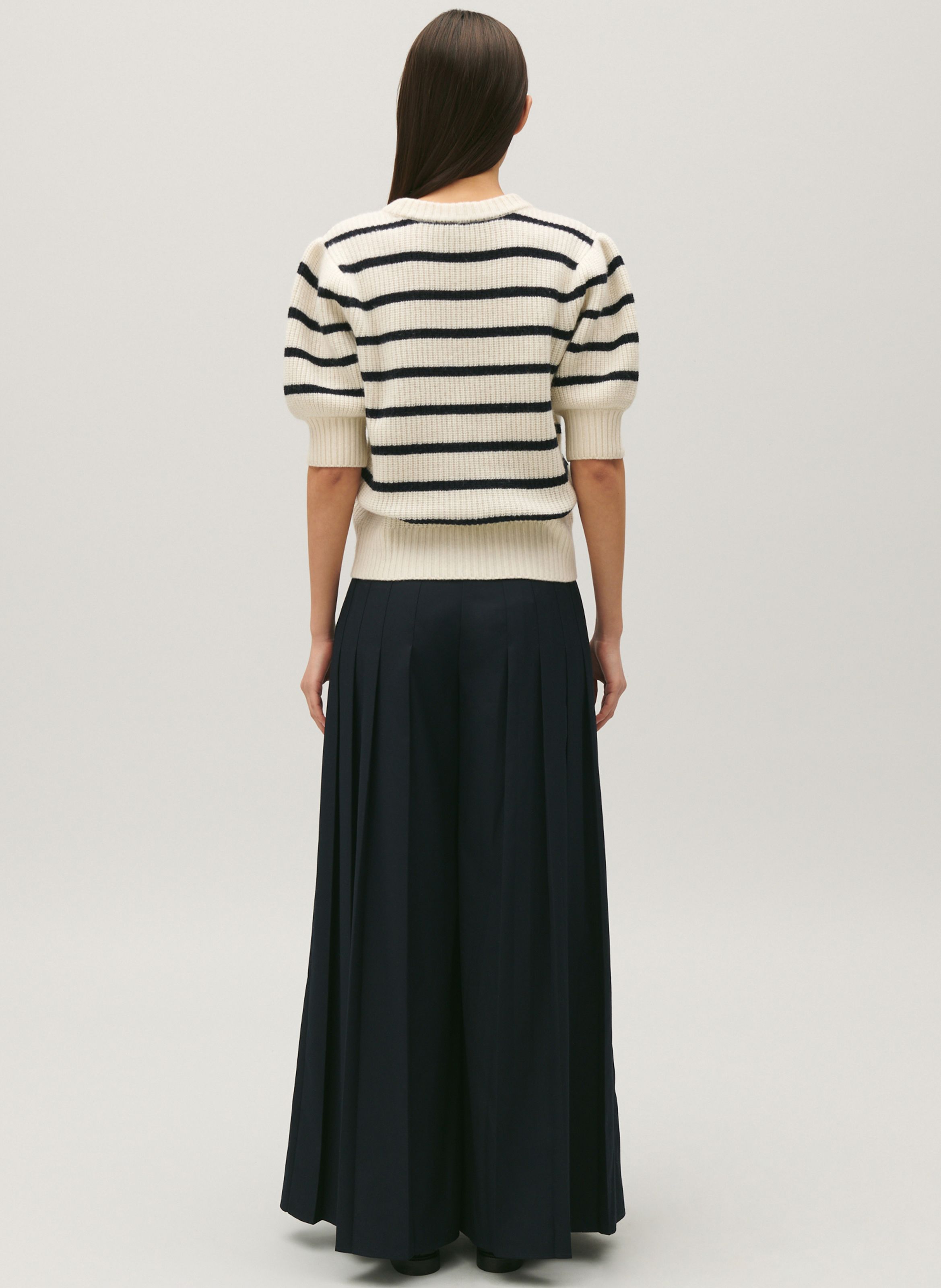 Multicolored Sailor striped wool blend round neck jumper