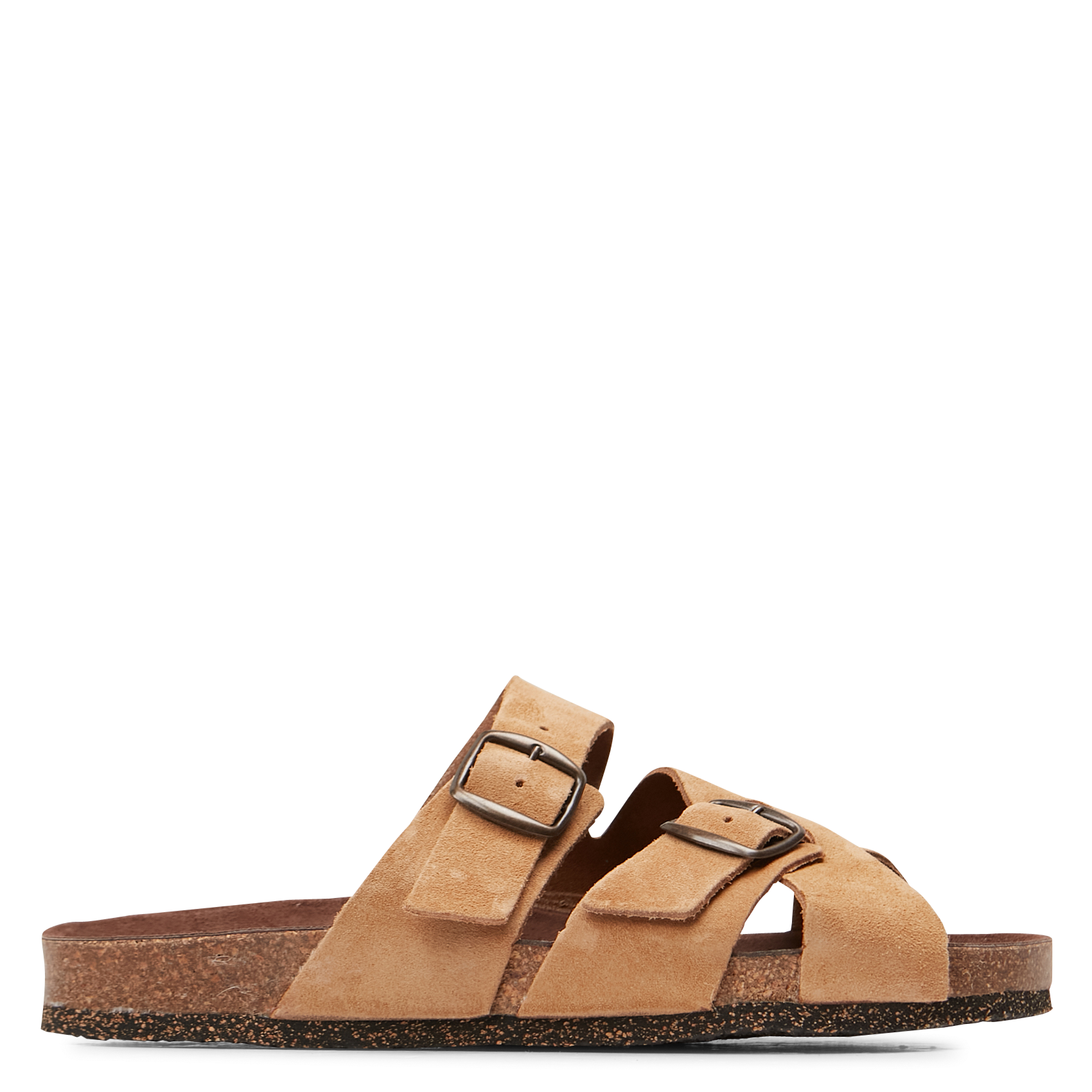 Platte, suède sandalen BOSABO Beige