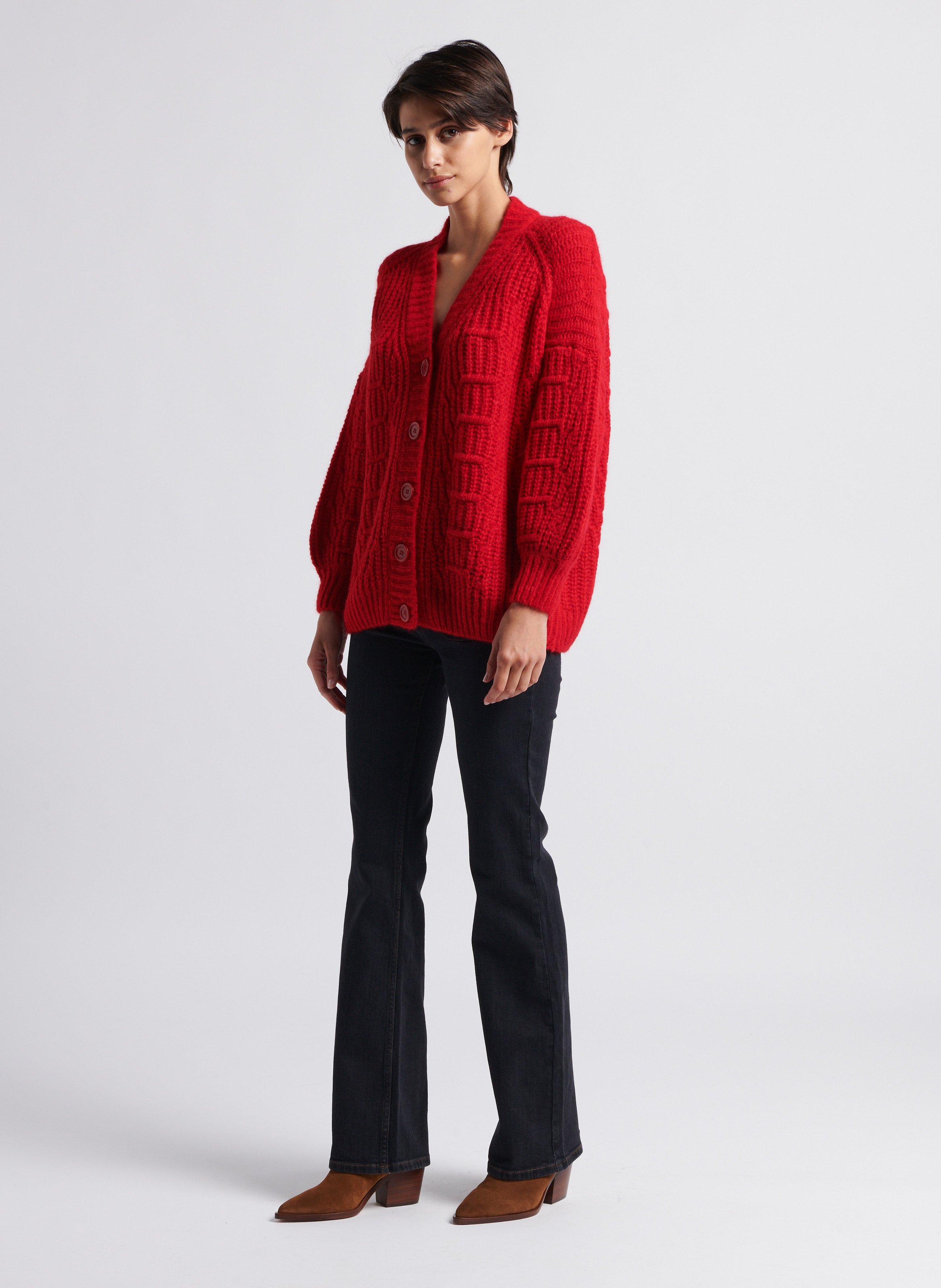 Bootcut-broek van spijkerstof Zwart