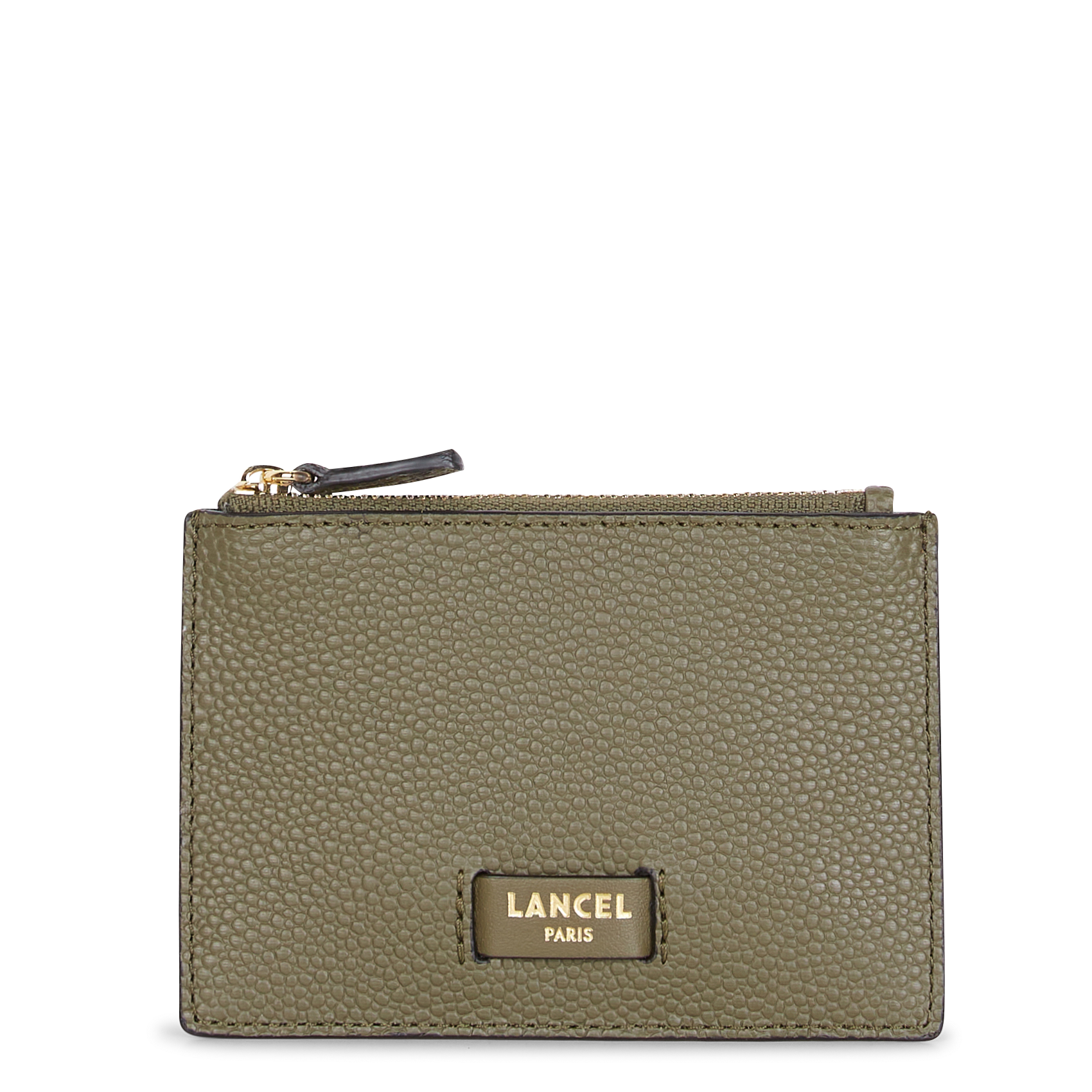 Grained calfskin leather card holder LANCEL
