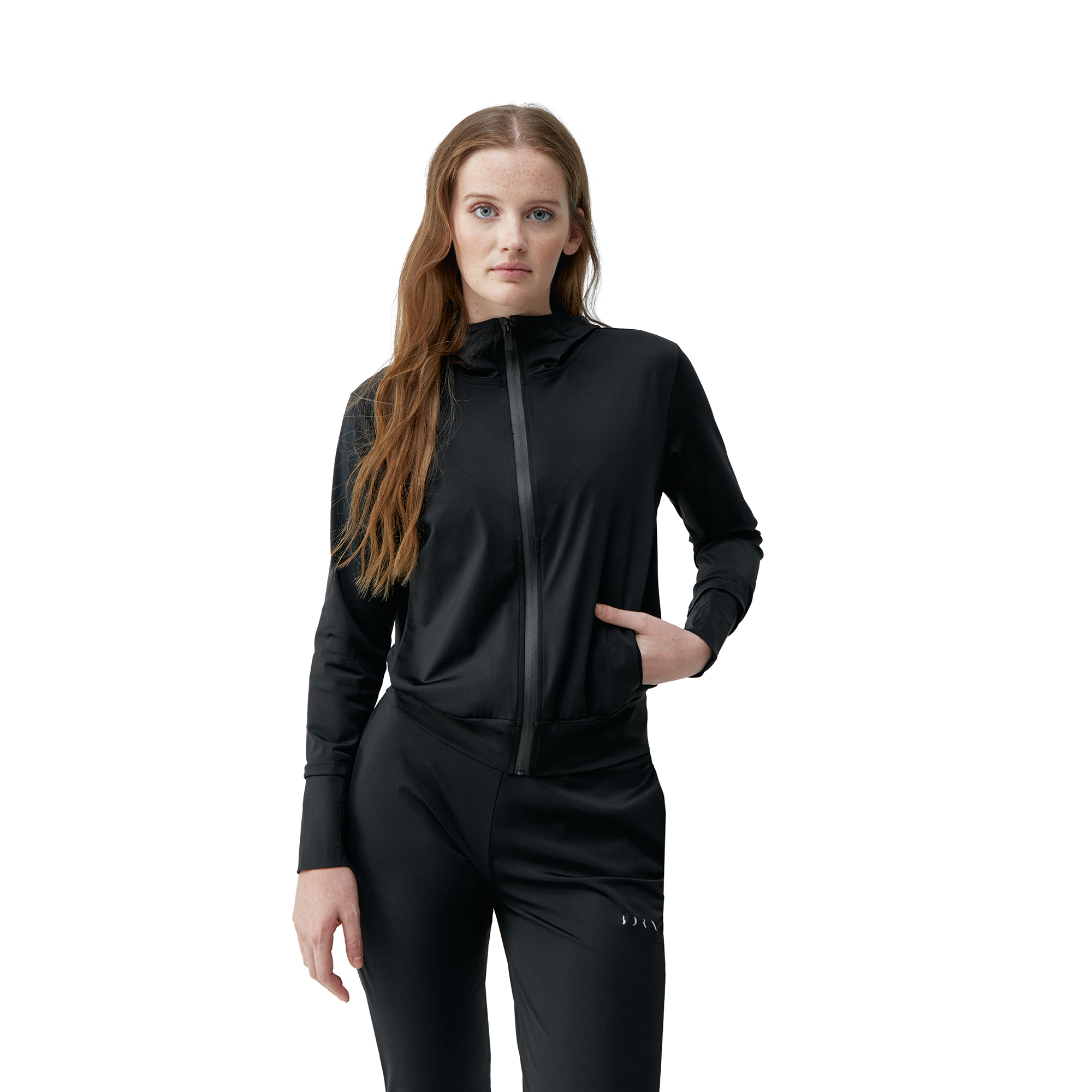 Light hooded sports jacket BORN LIVING YOGA Black