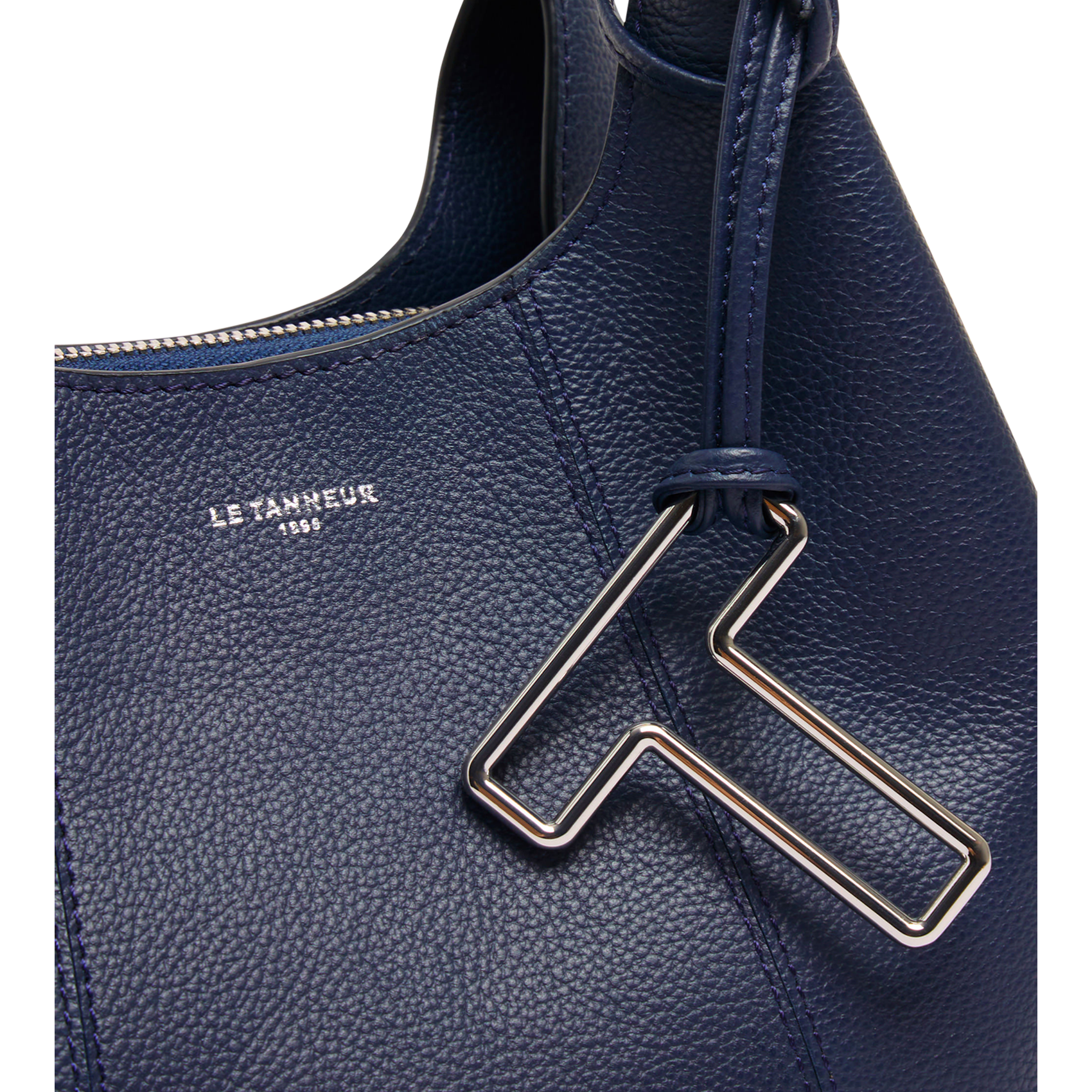 Sac bandoulière en cuir grainé  LE TANNEUR Bleu