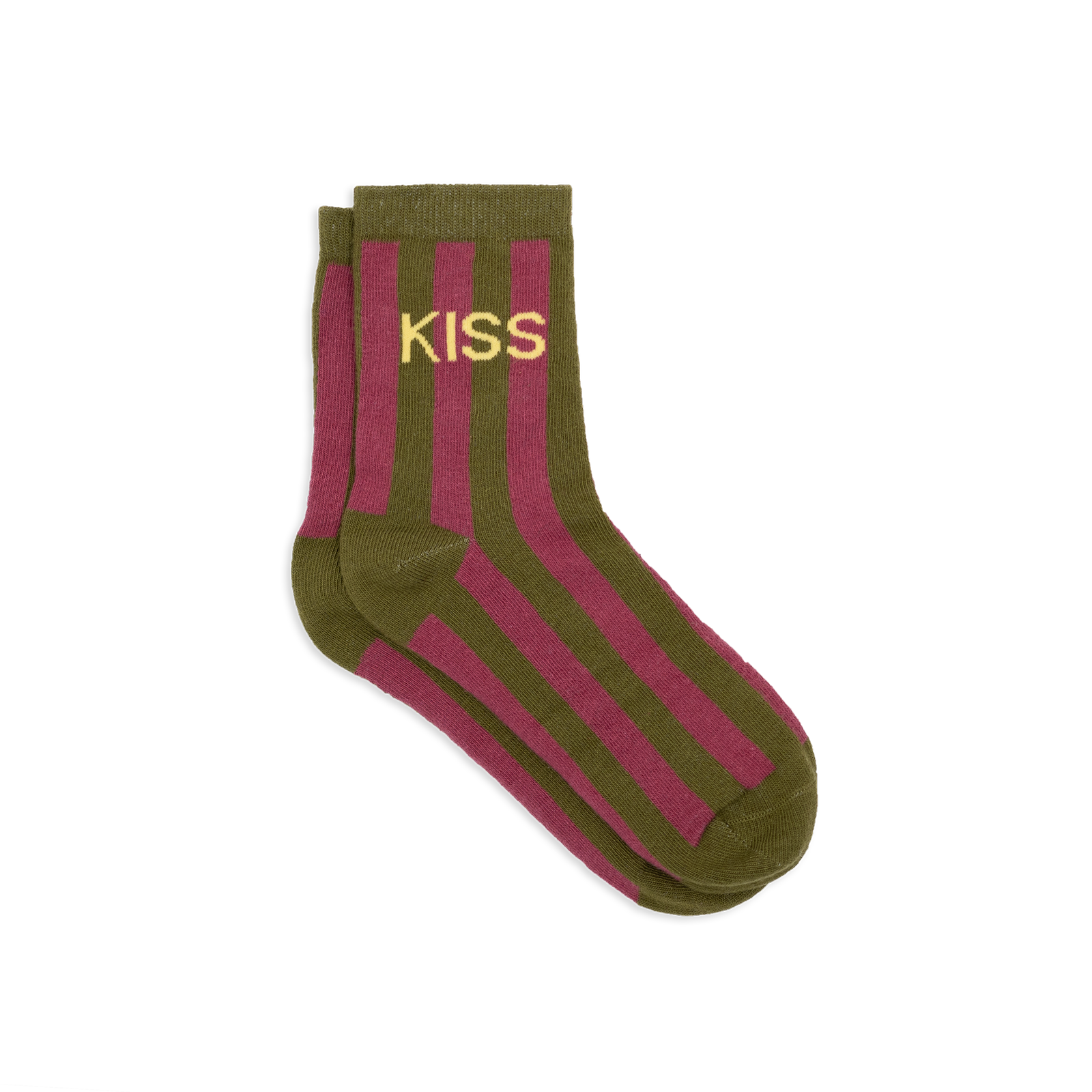 Striped combed cotton socks BILLYBELT Khaki