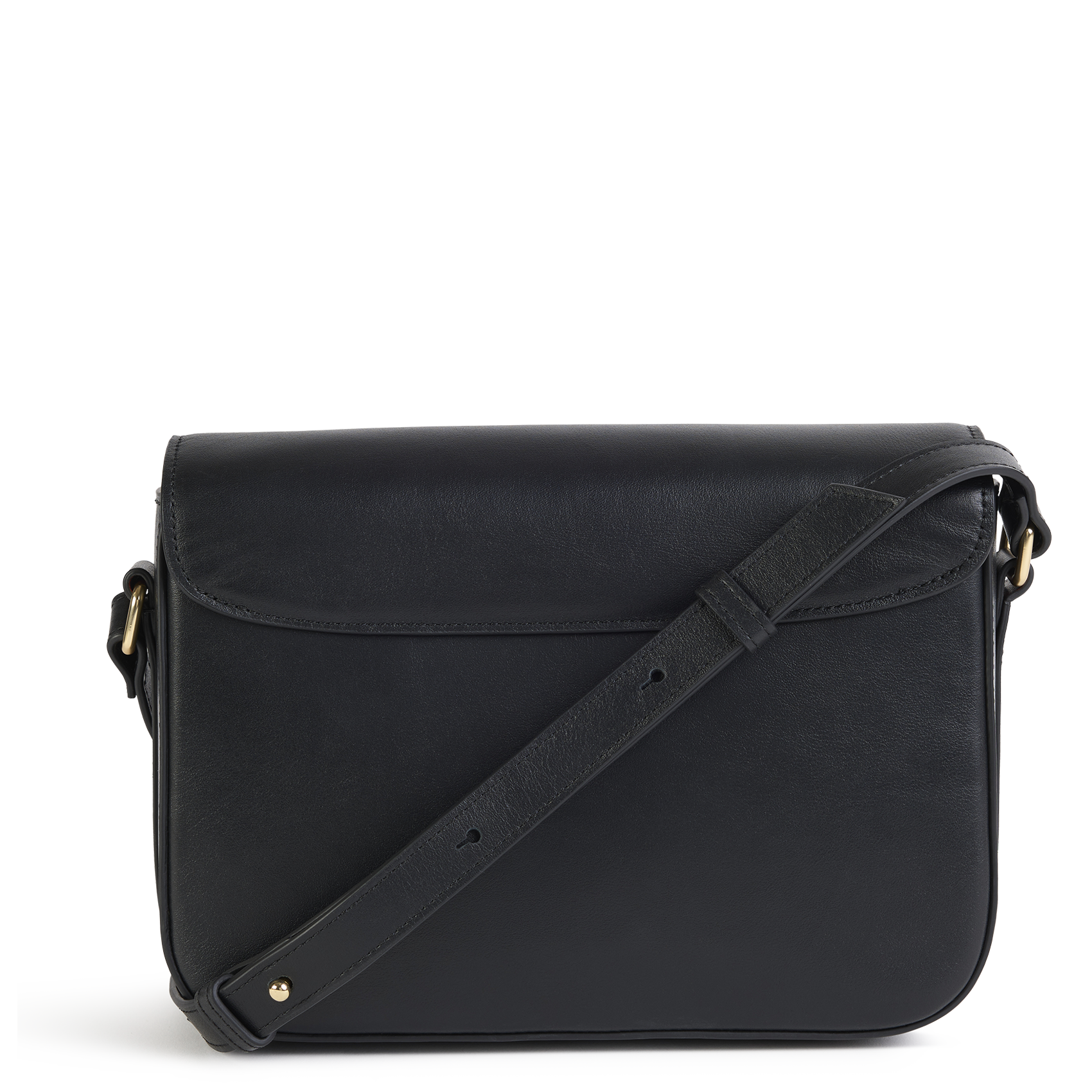 Leder-Umhängetasche mit Umschlag NAT & NIN Schwarz