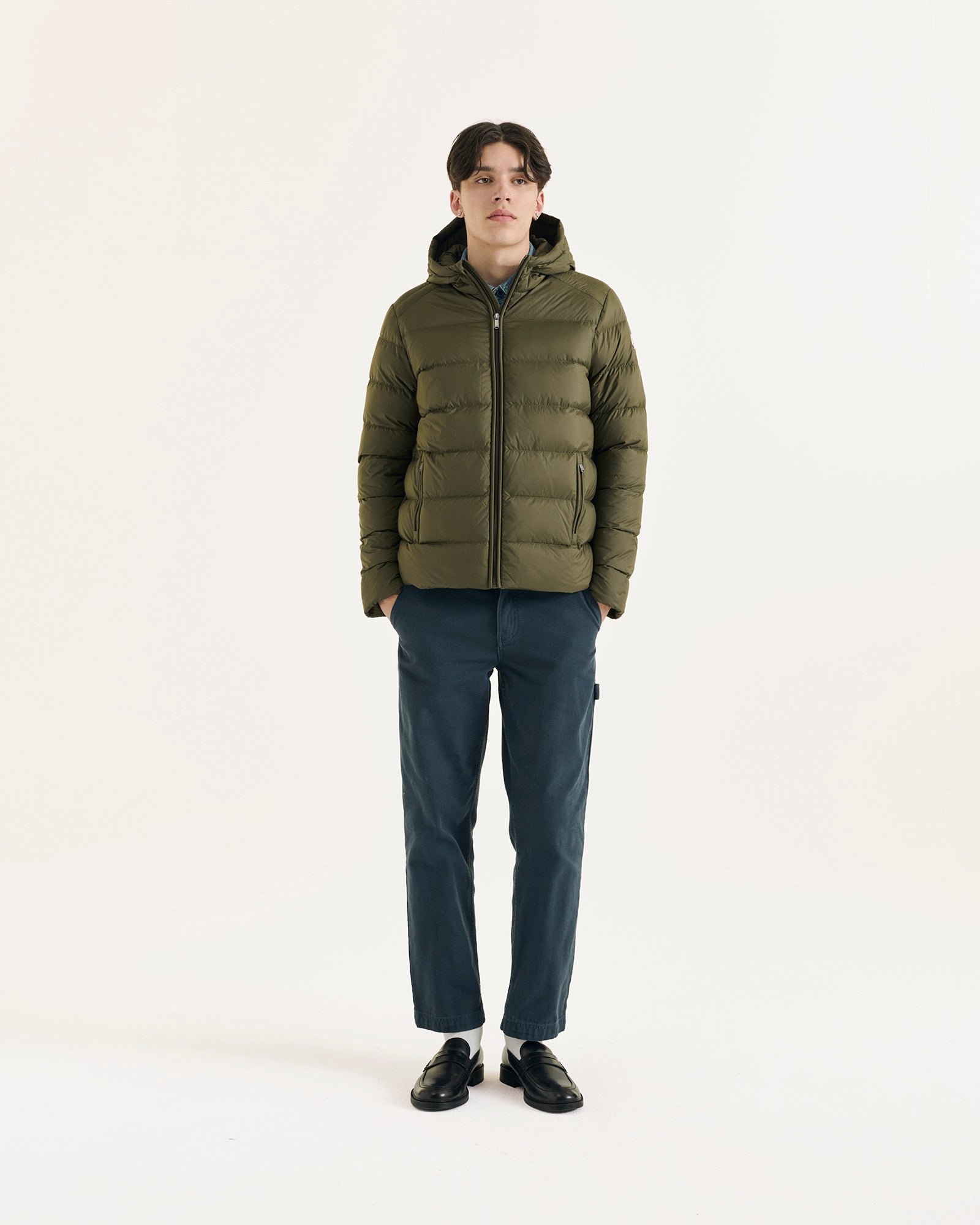 Straight hooded jacket John JOTT Green