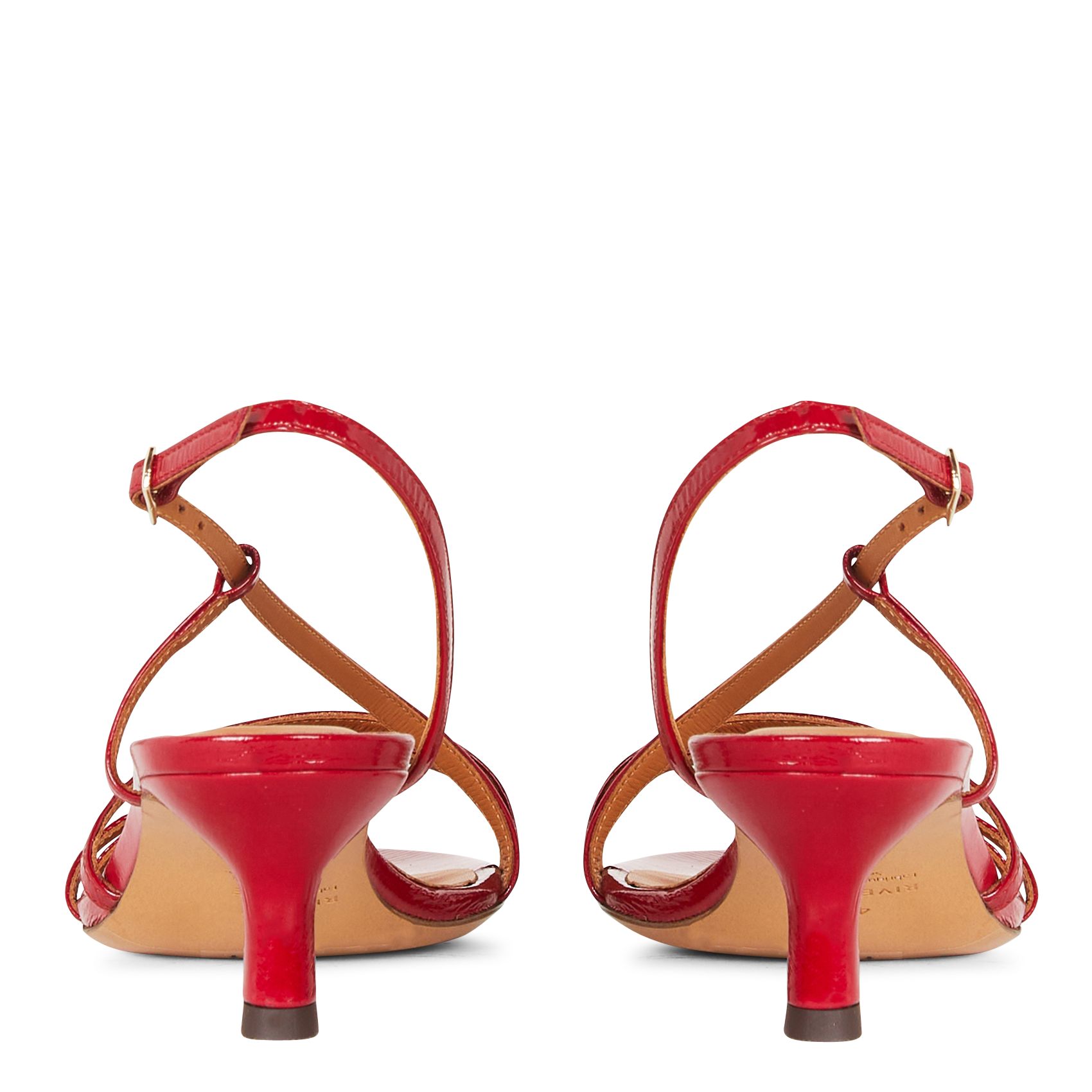 Sandales à talon en cuir vernis RIVECOUR Rouge