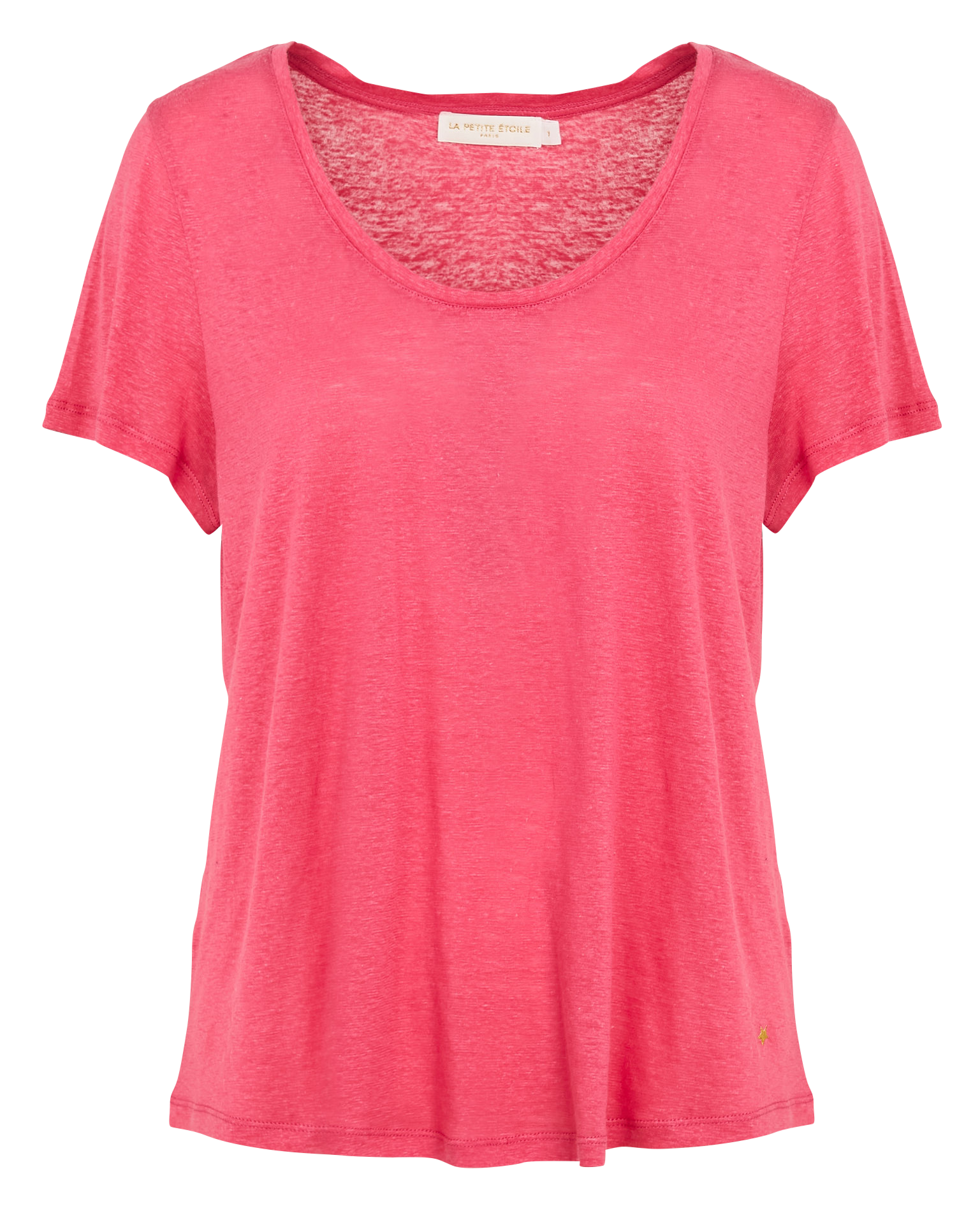 Round-neck linen-blend T-shirt LA PETITE ETOILE Pink
