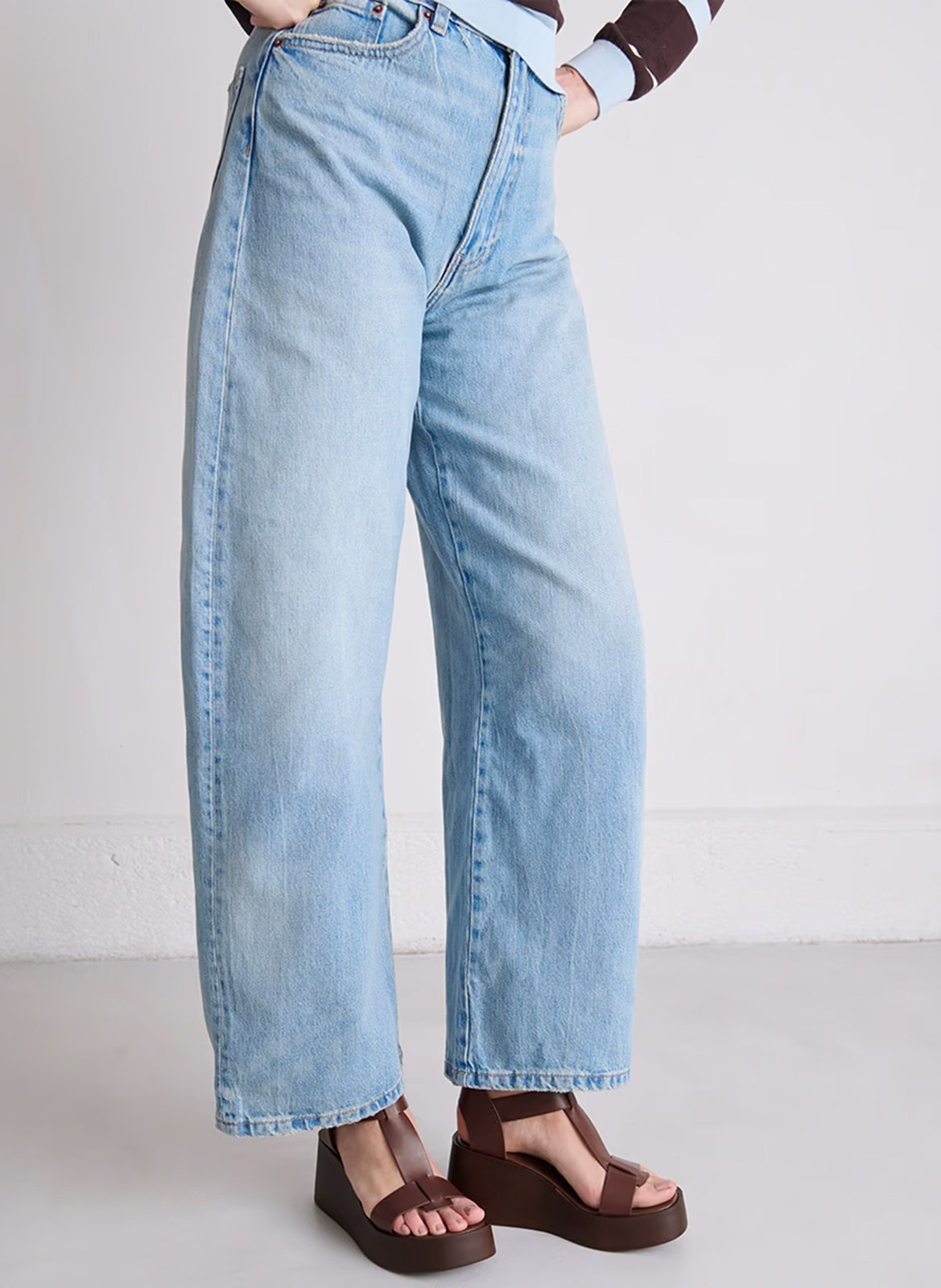 Leren sandalen met sleehak JONAK Bruin